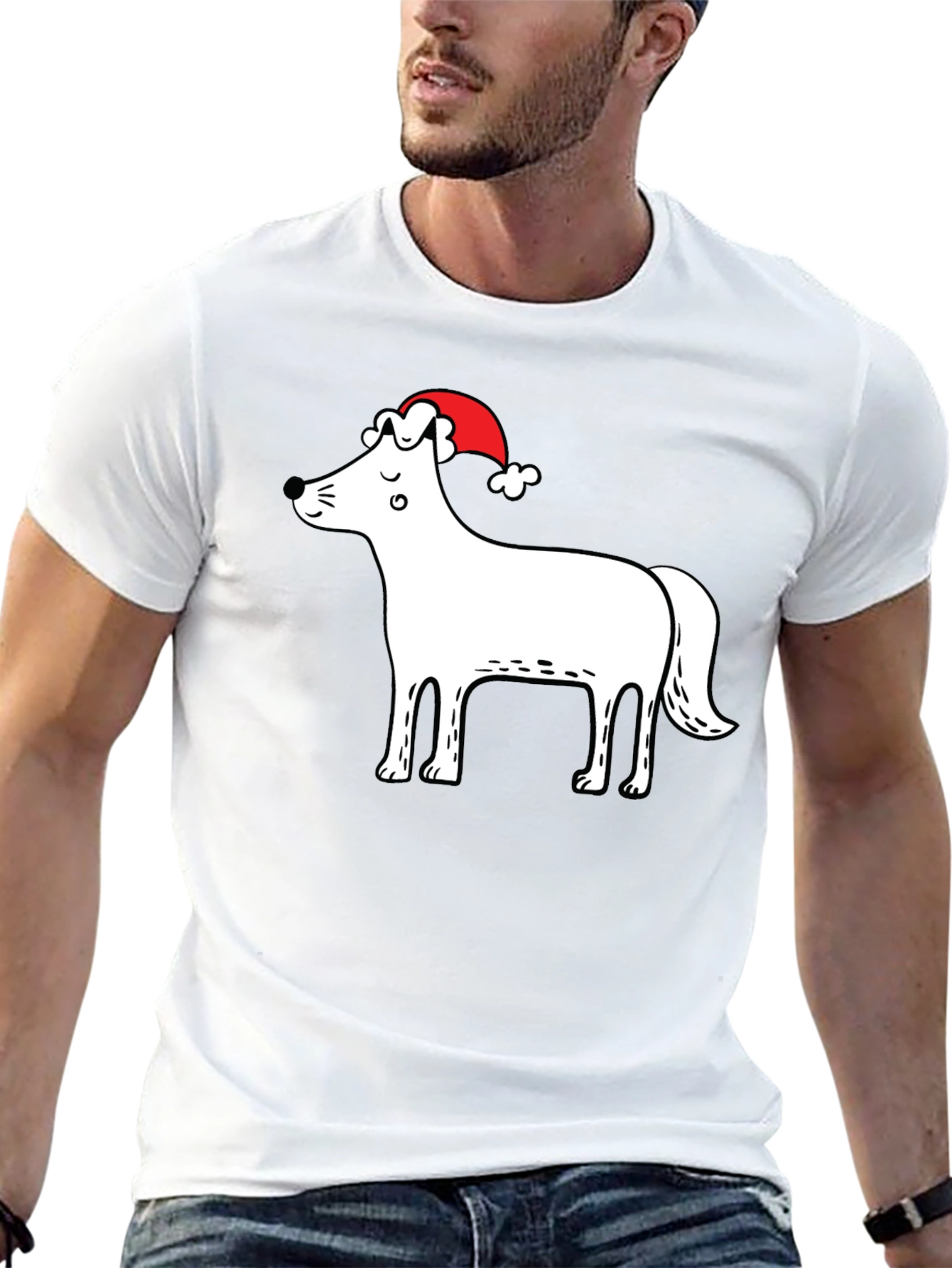 Festive Dog Graphic T-Shirt