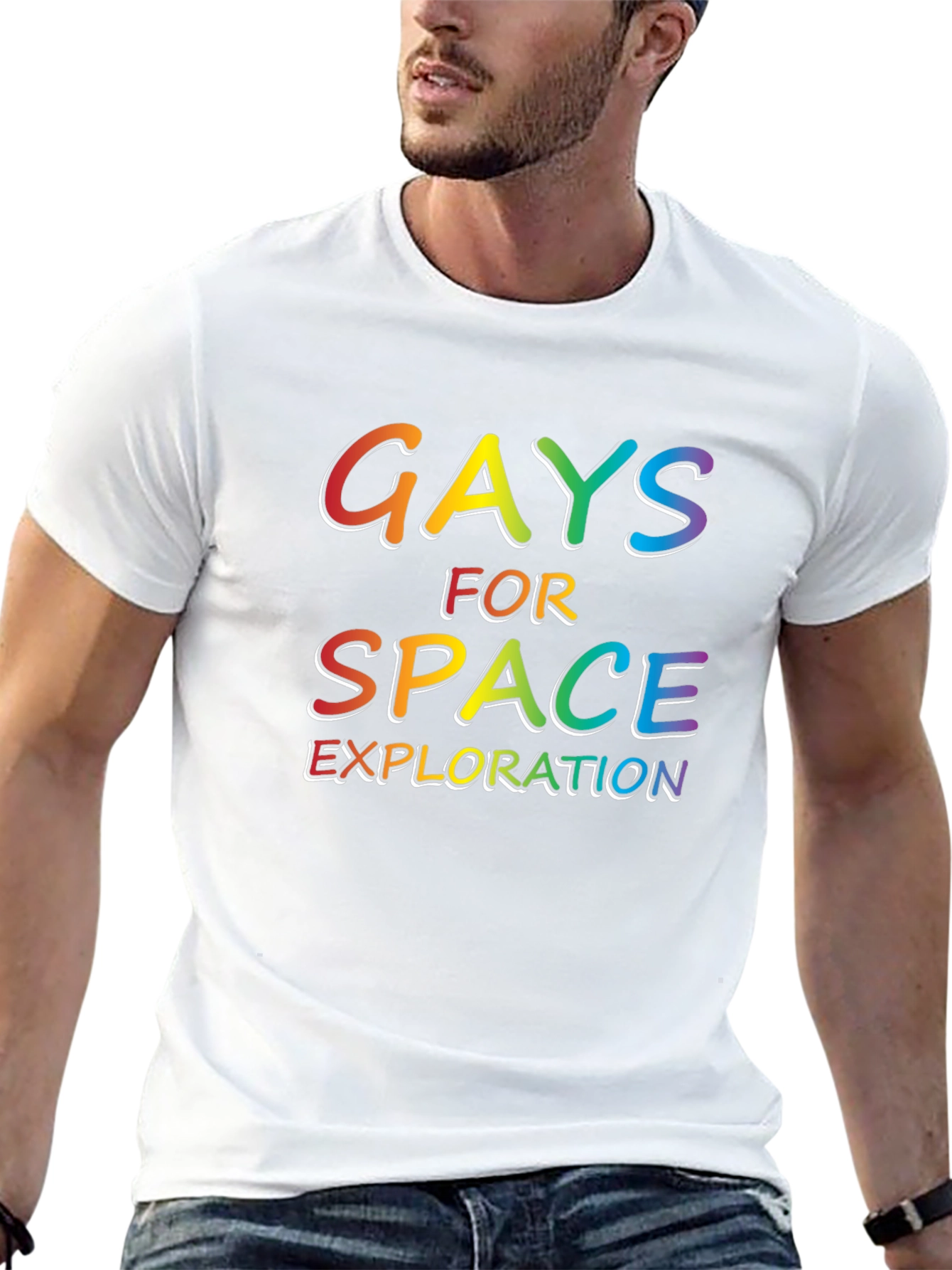 Gays For Space Exploration Rainbow T-Shirt