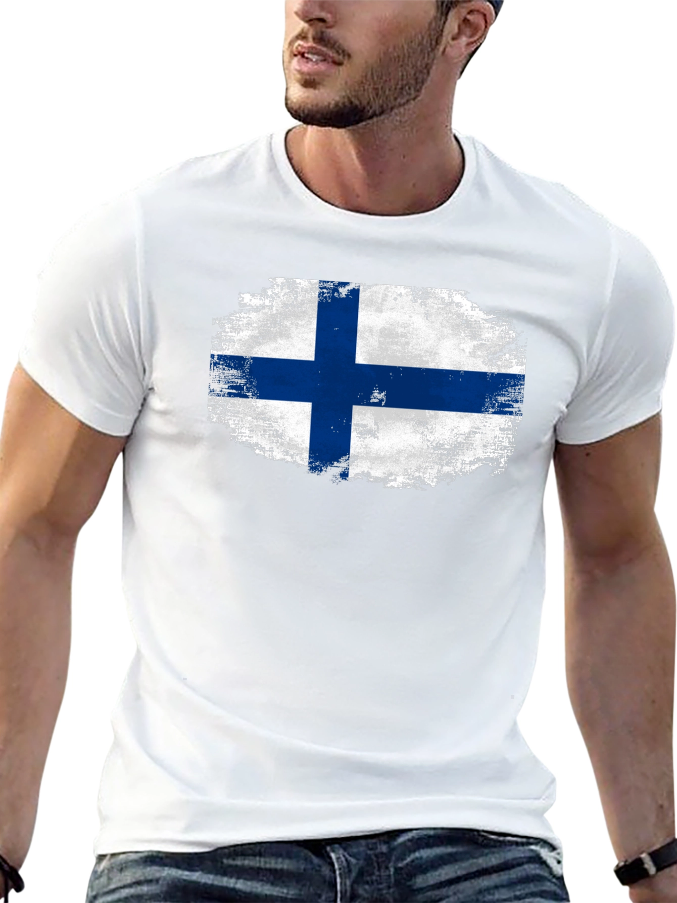 Finland Flag T-Shirt - Distressed Finnish Pride Tee