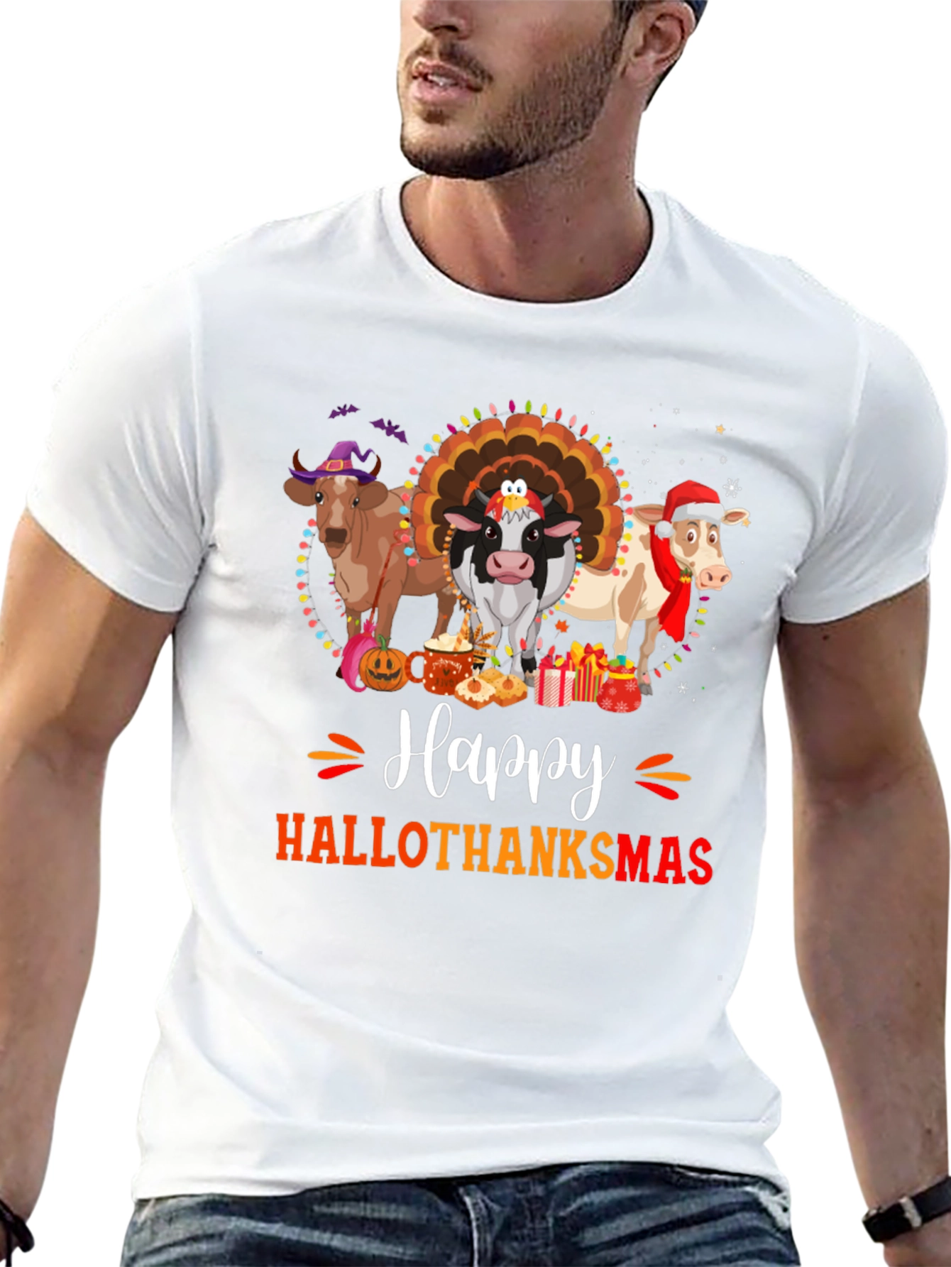 Hallothanksmas Cow T-Shirt