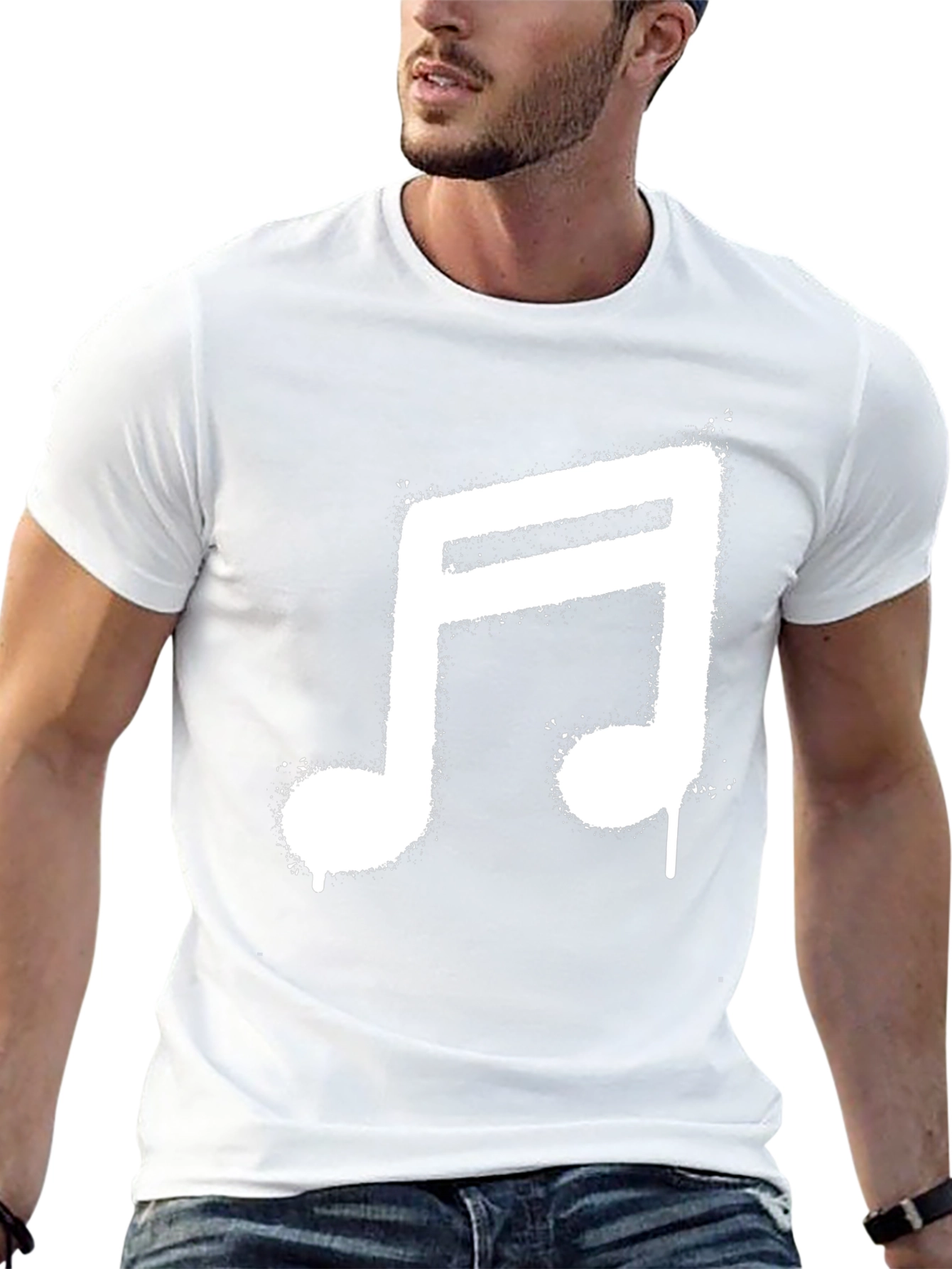 Music Note Graphic Tee - Stylish Black T-Shirt