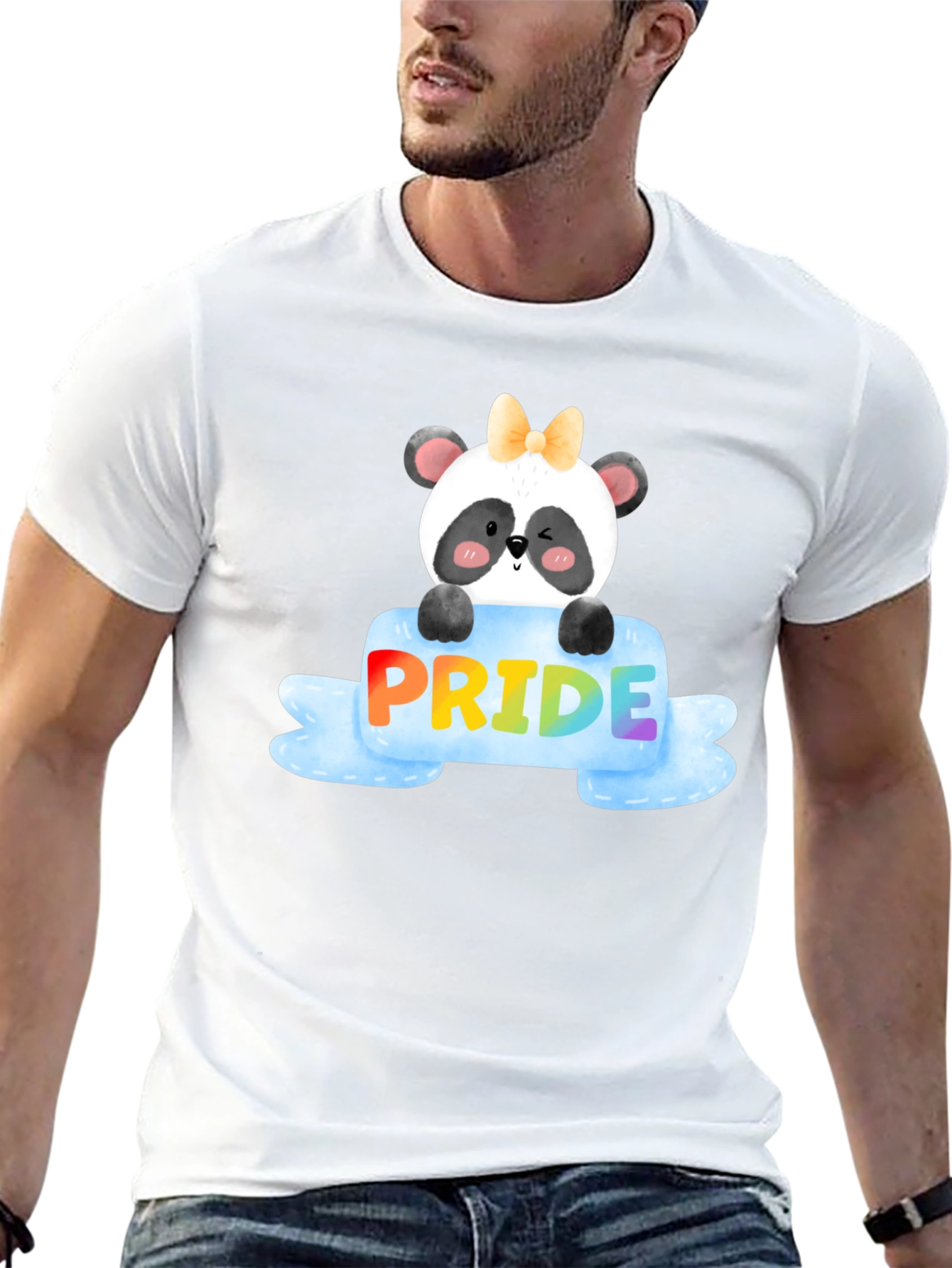Pride Panda Bear Black T-Shirt