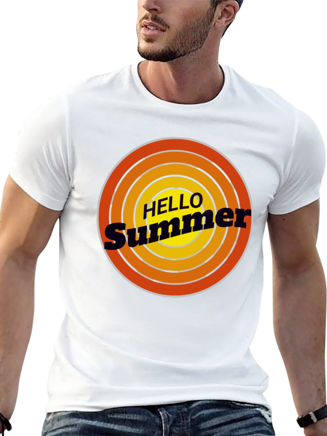 Hello Summer Black Graphic T-Shirt