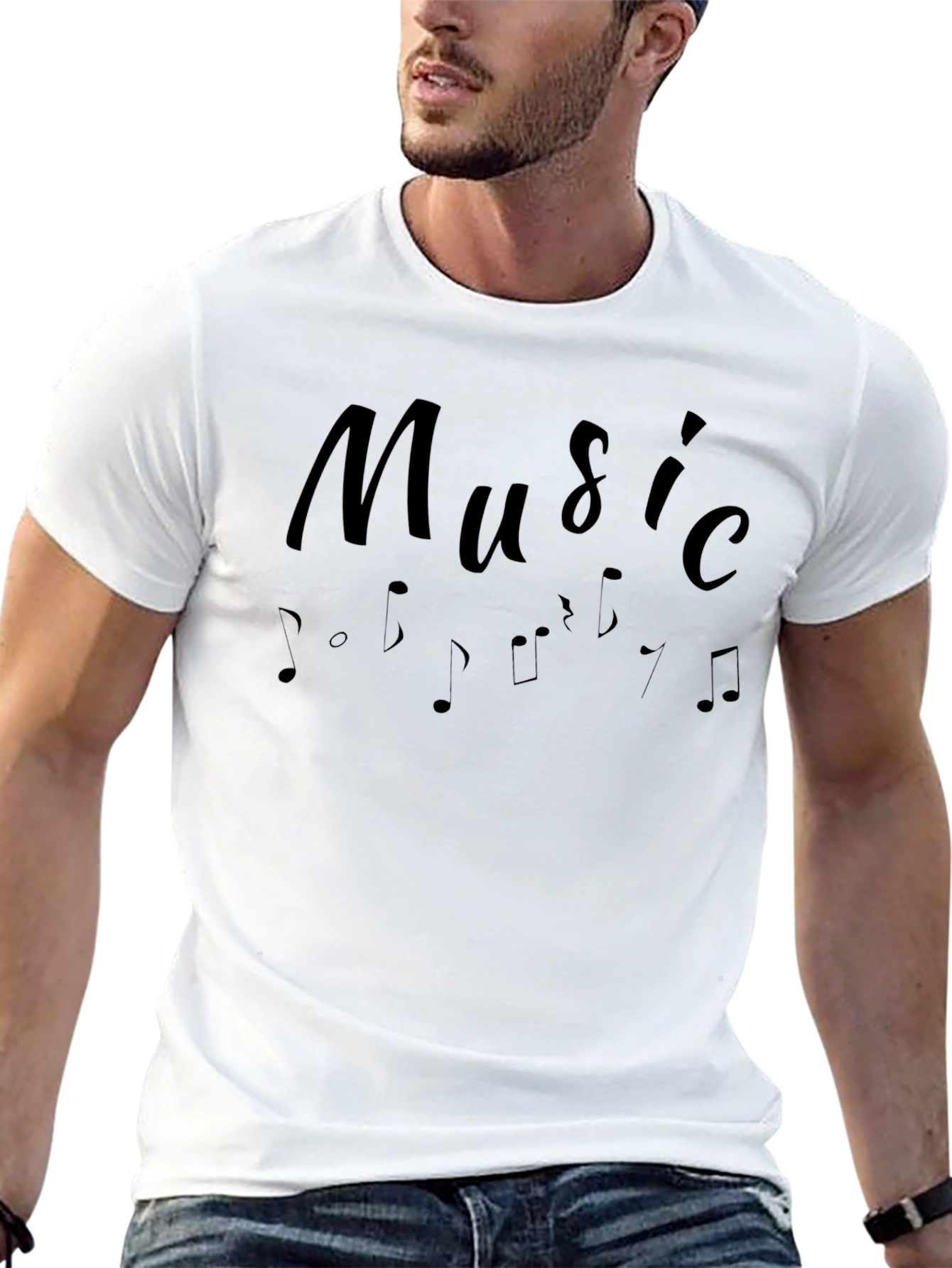 Black Music Note Graphic Tee