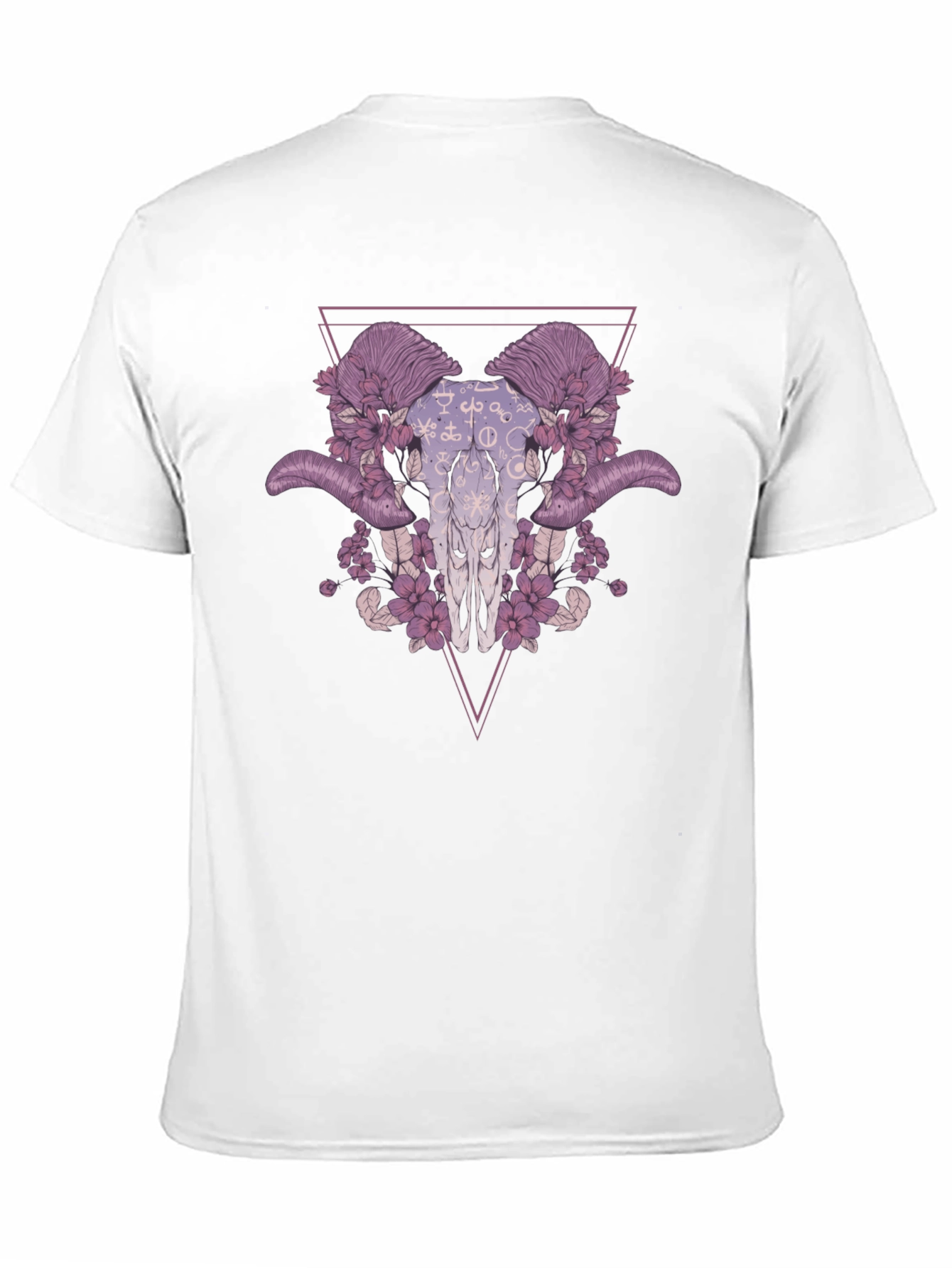 Floral Ram Skull Graphic Tee - Edgy Style