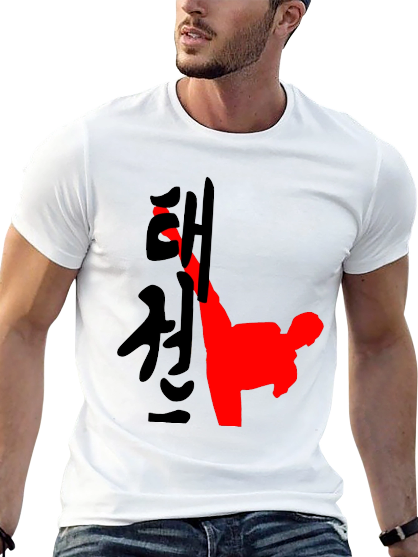 Taekwondo Kick Graphic T-Shirt - Black