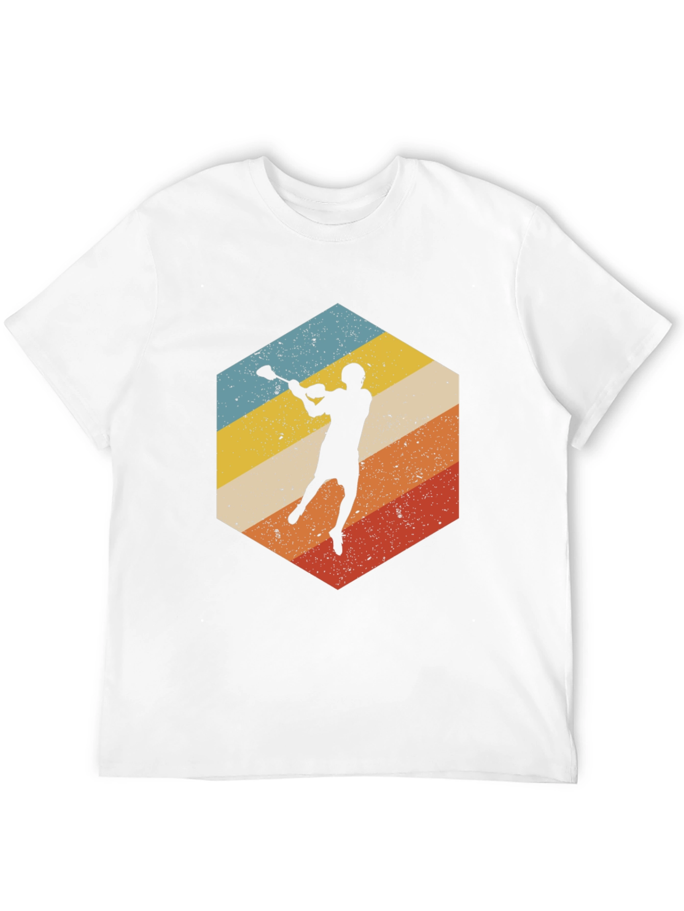 Retro Lacrosse Player Graphic T-Shirt