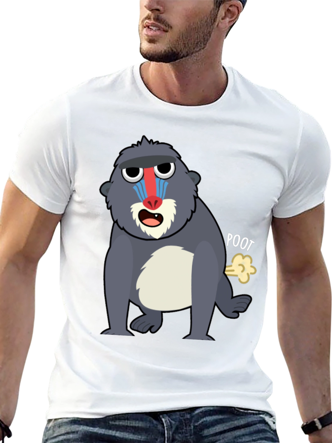 Funny Mandrill Monkey Poot T-Shirt
