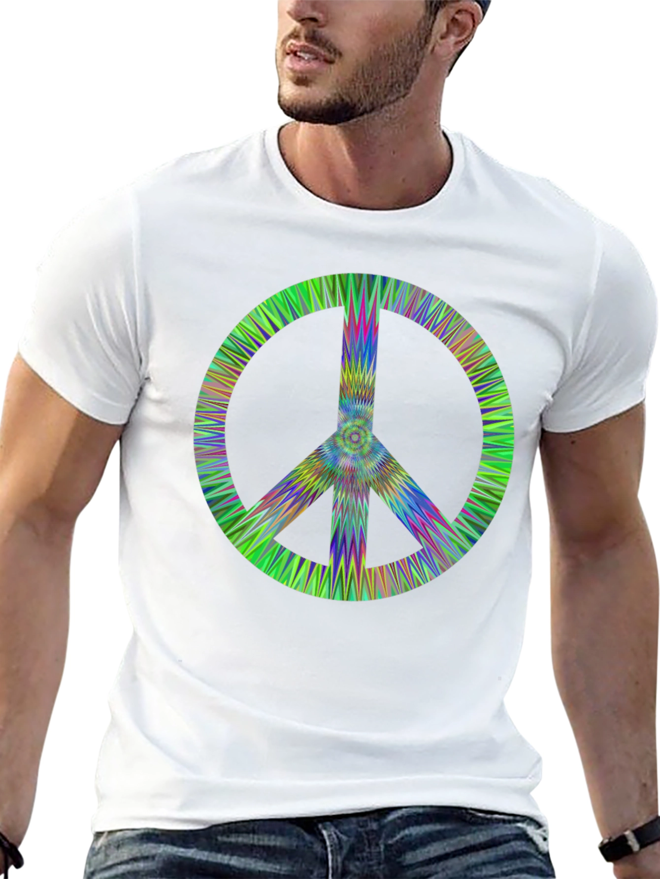 Retro Peace Sign Black T-Shirt