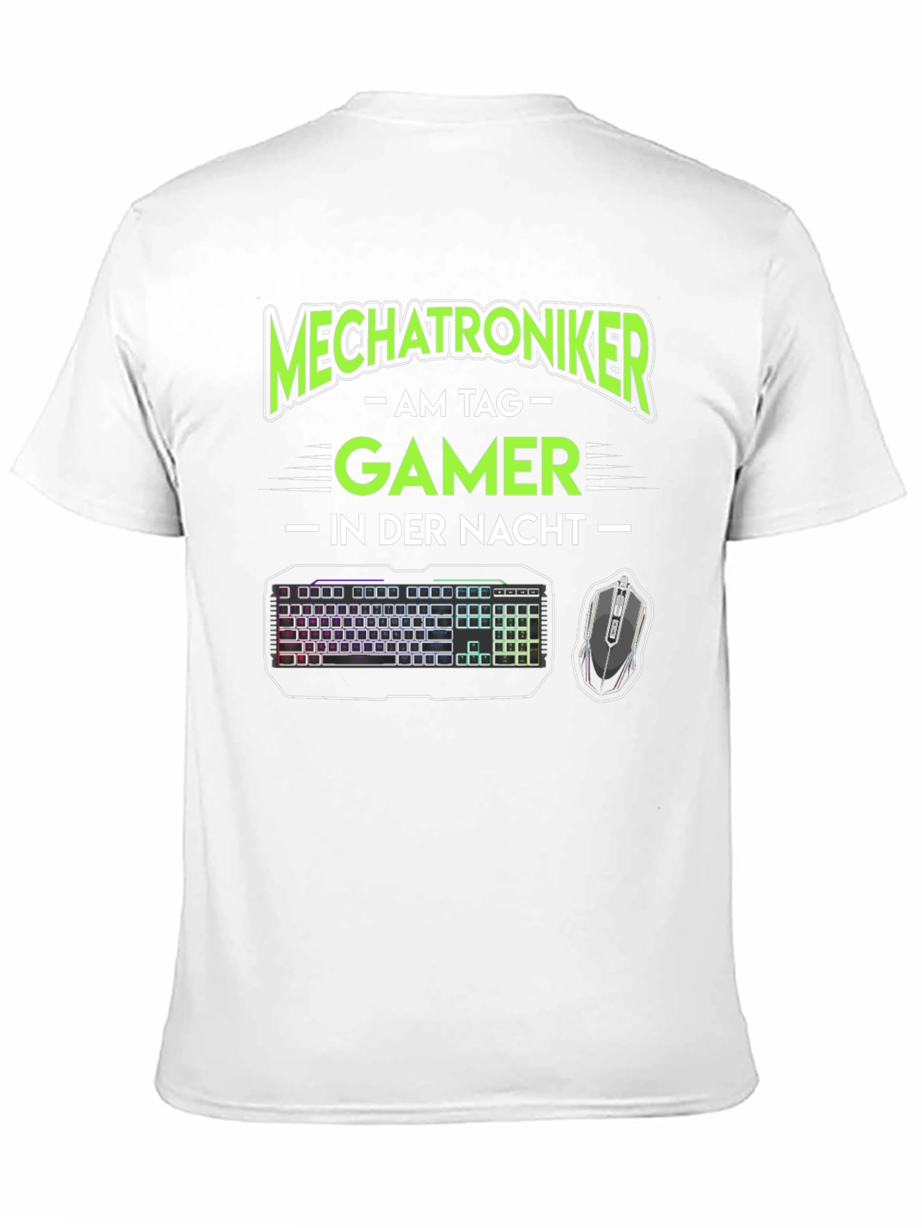 Mechatroniker Gamer T-Shirt - Day/Night Gaming Tee