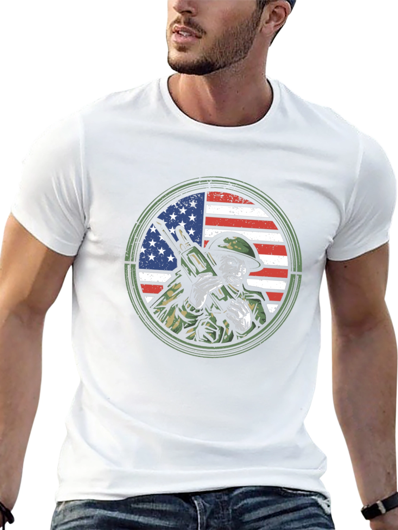 American Soldier Graphic Print Tee