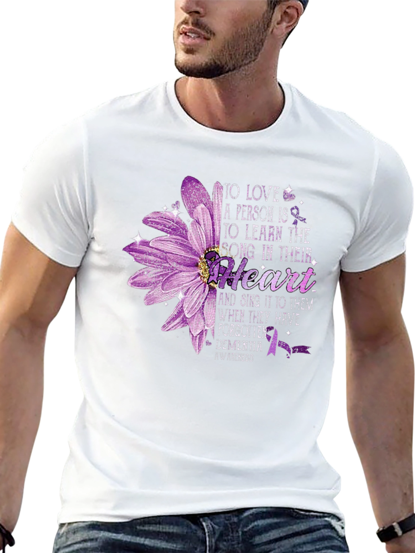 Dementia Awareness Flower Heart T-Shirt