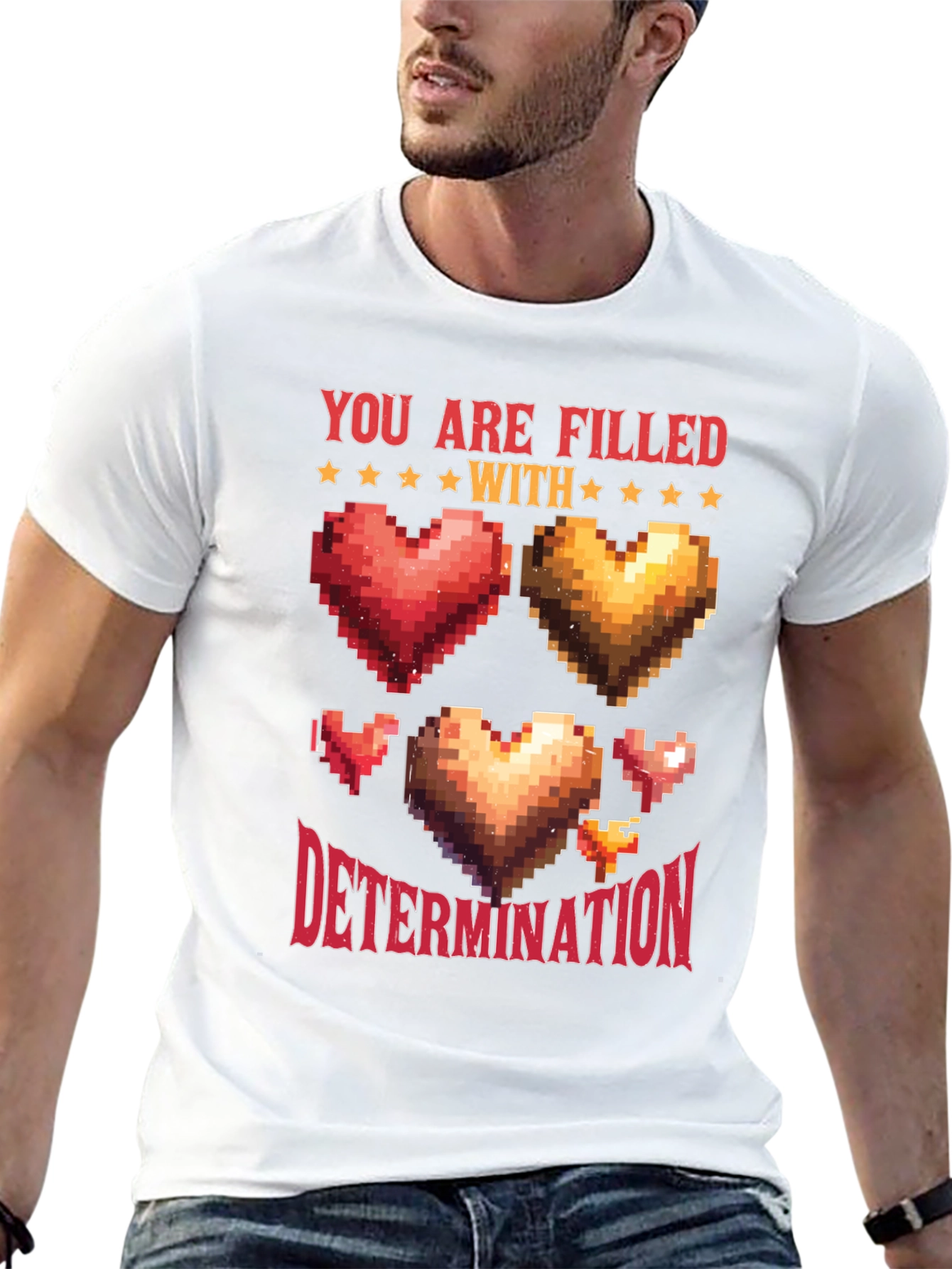 Pixel Heart Determination Graphic T-Shirt