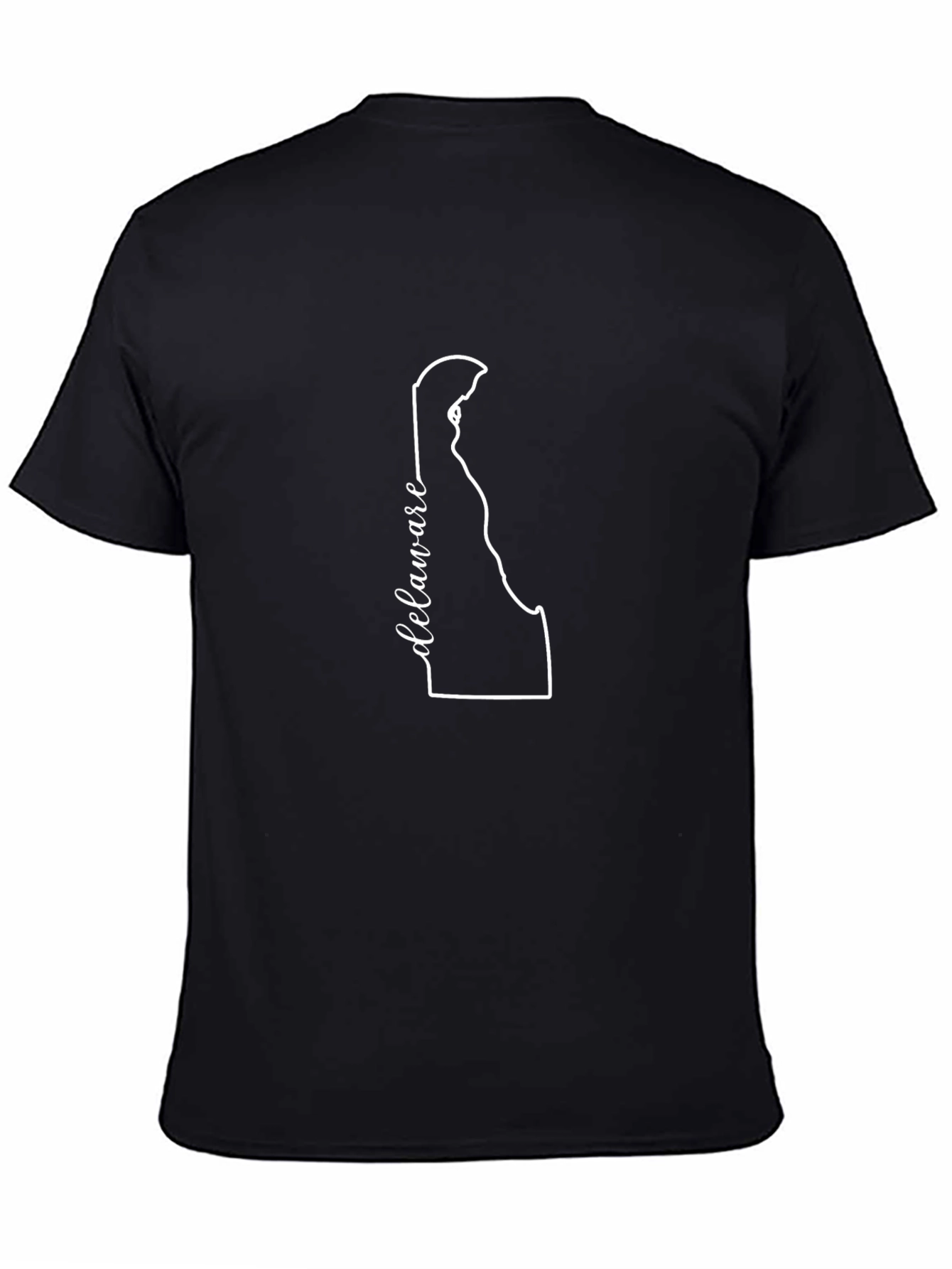 Delaware State Outline Graphic Tee - Black