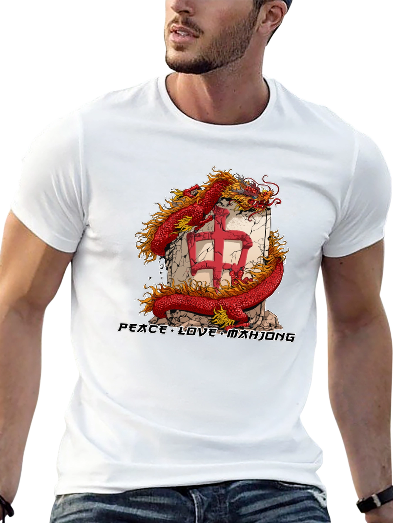 Mahjong Dragon Graphic Tee