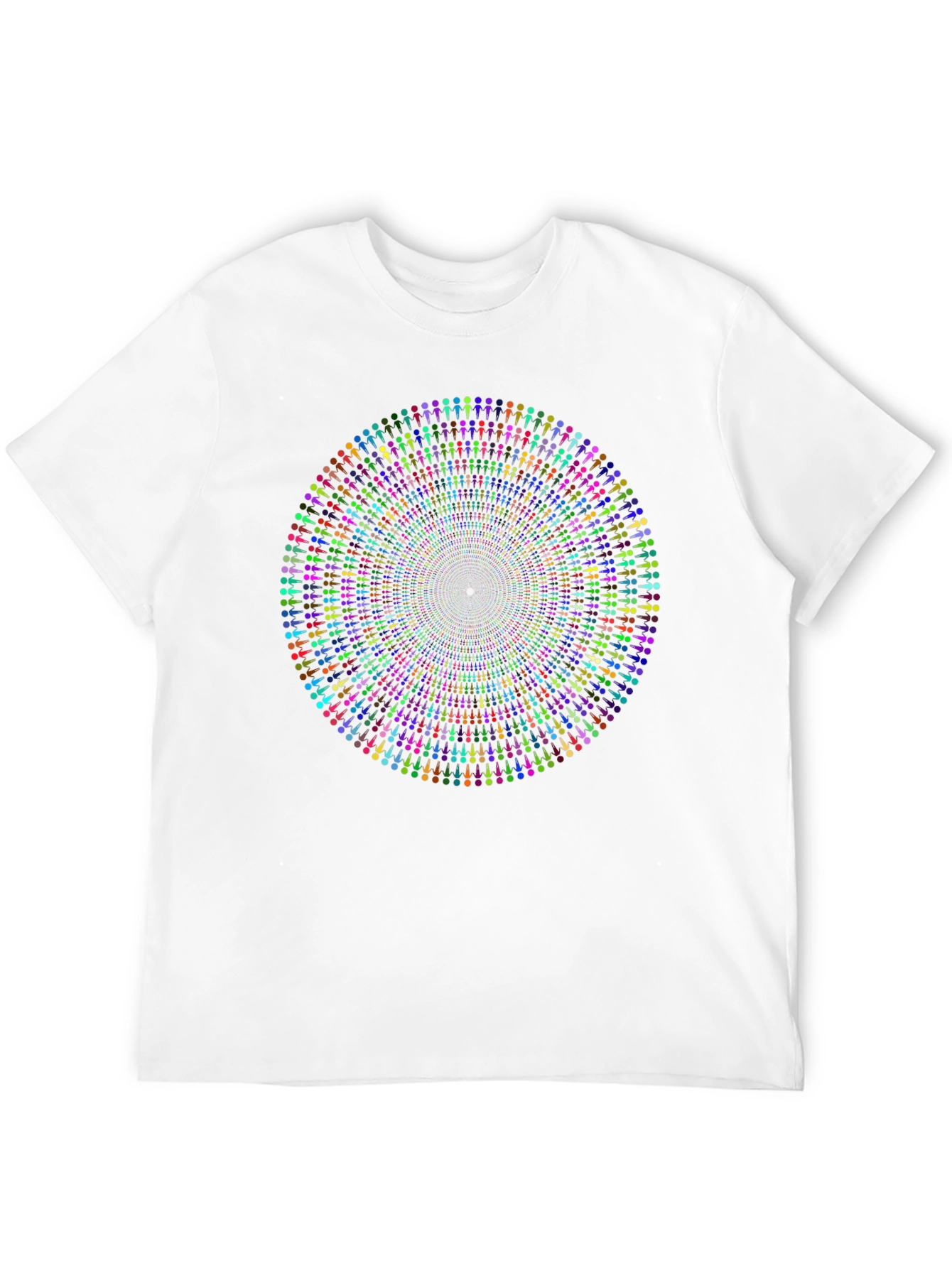 Psychedelic People Circle Graphic Black T-Shirt