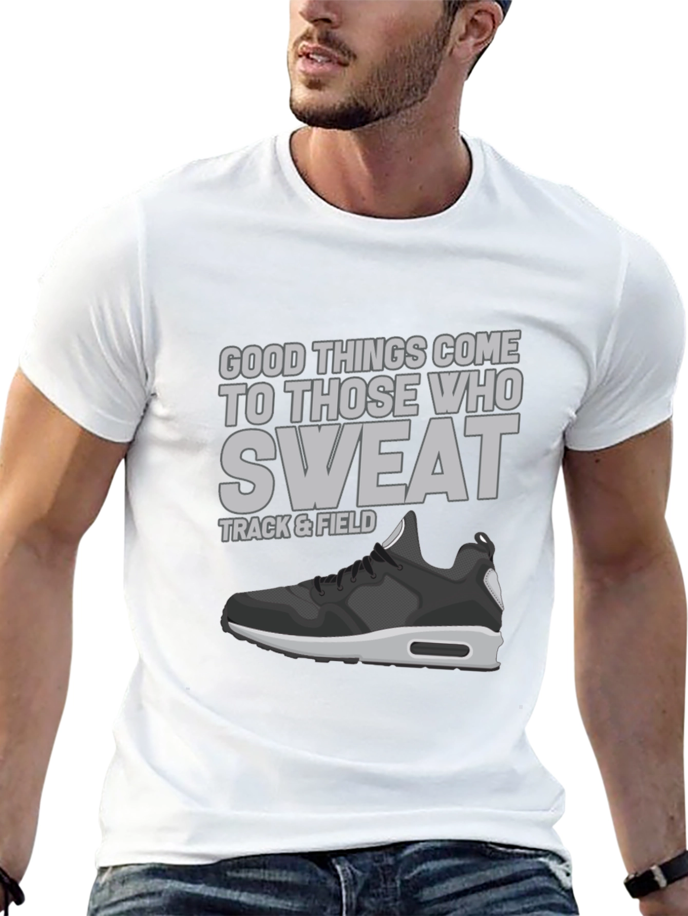 Track & Field Sweat Motivational Graphic T-Shirt