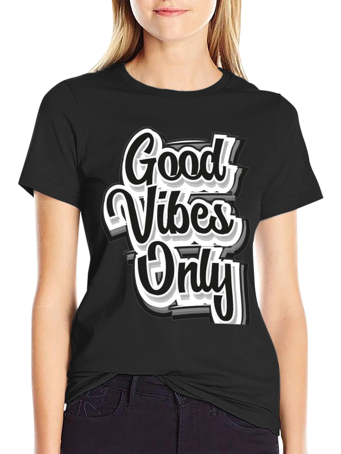 Good Vibes Only Black Graphic Tee