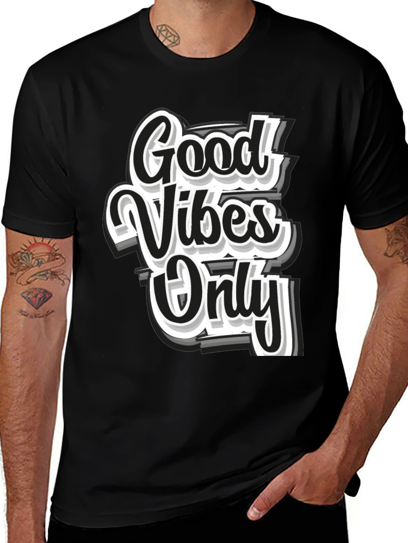 Good Vibes Only Black Graphic Tee