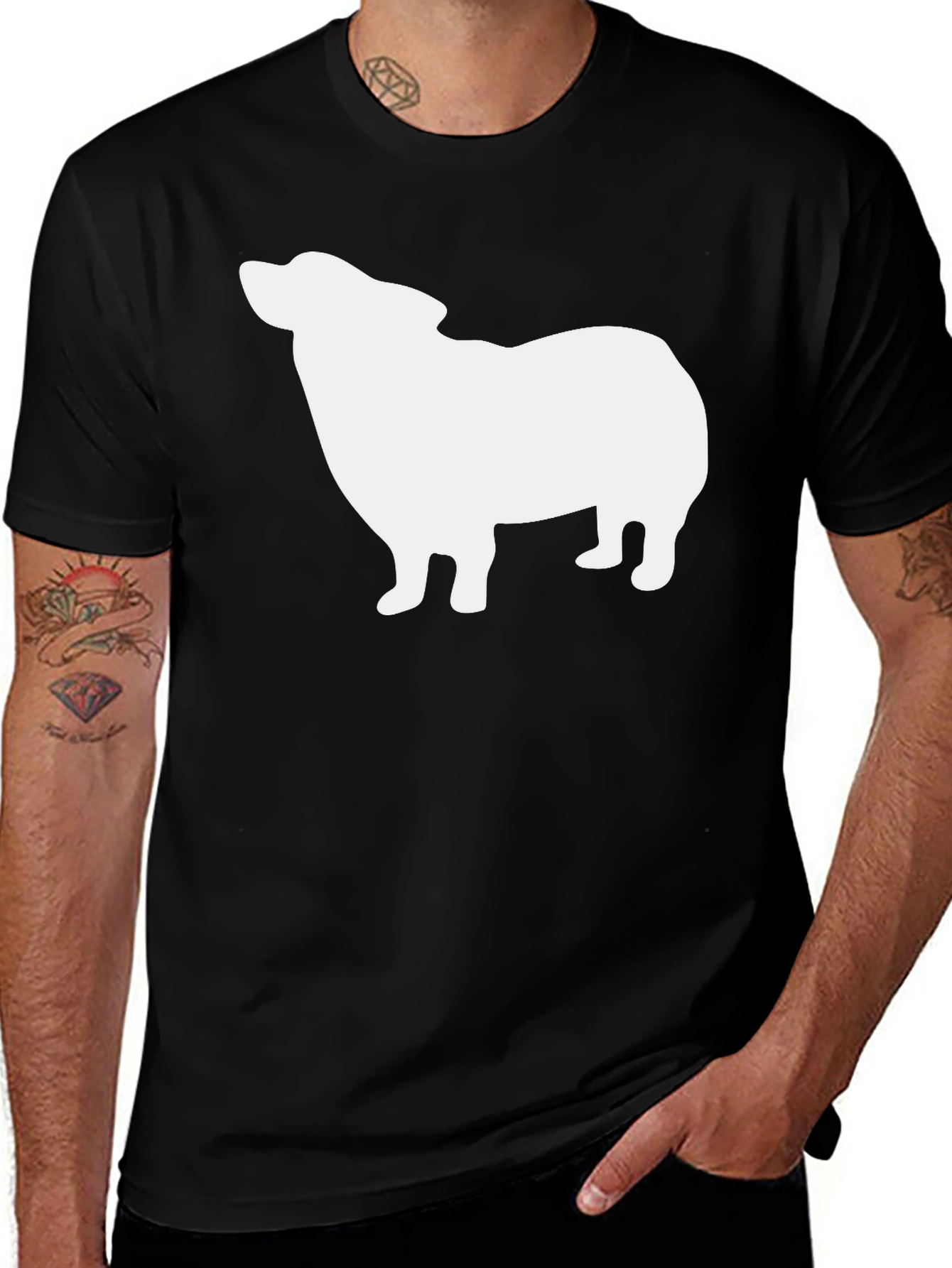 Dog Silhouette Black T-Shirt