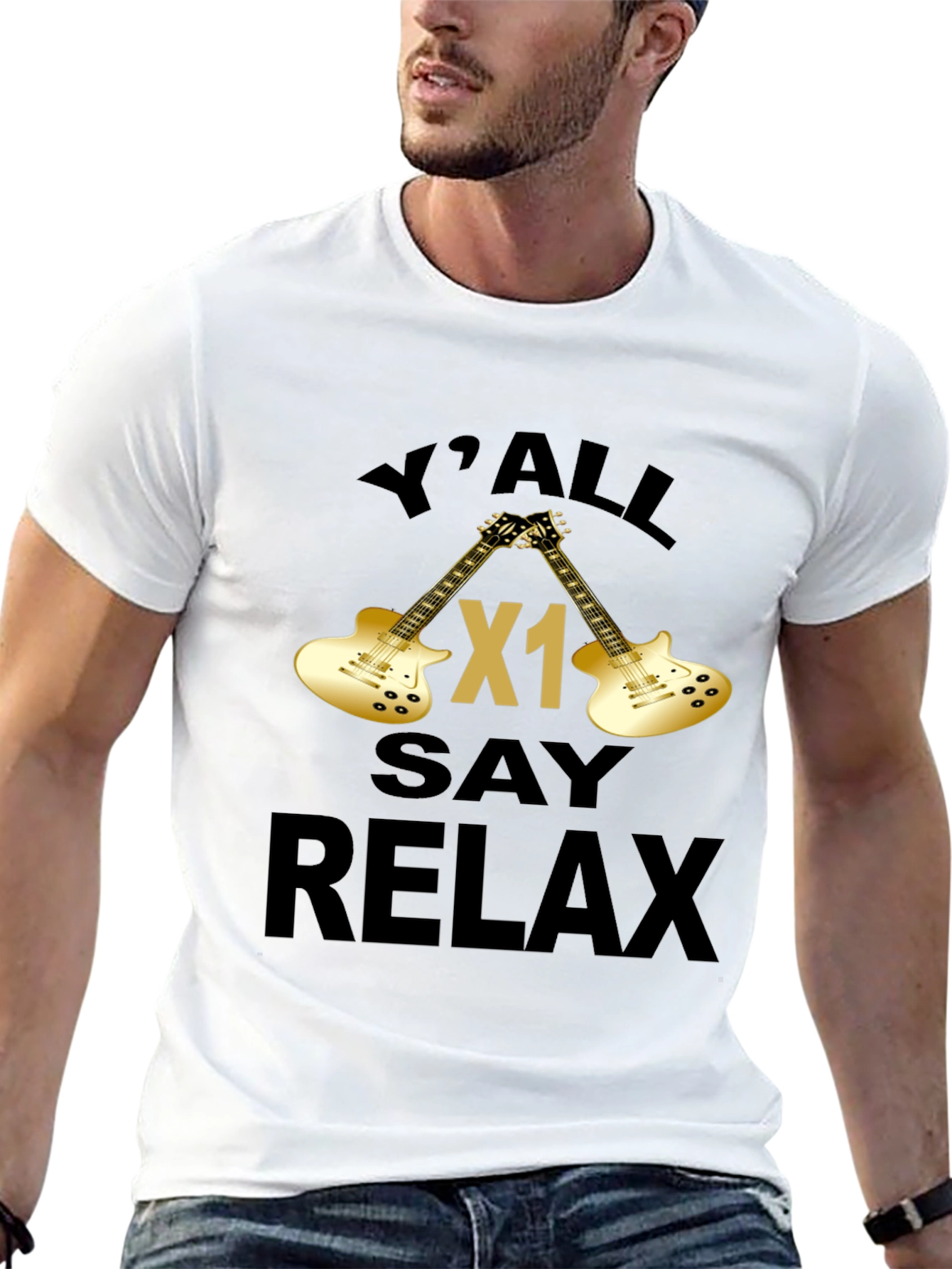Yall Say Relax Graphic T-Shirt - Guitar Design