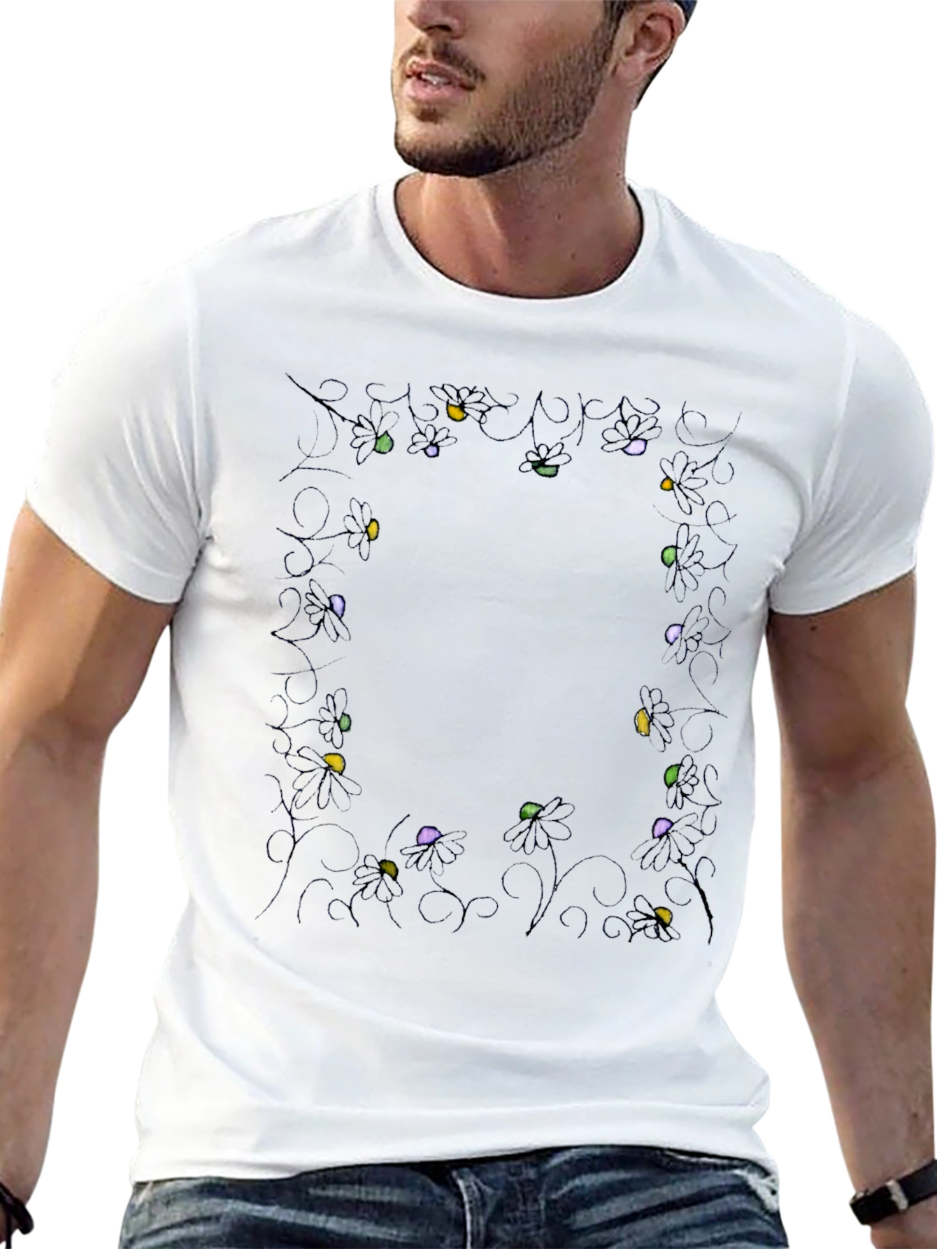 Spider Lights Black T-Shirt Halloween Holiday Crew Neck Tee