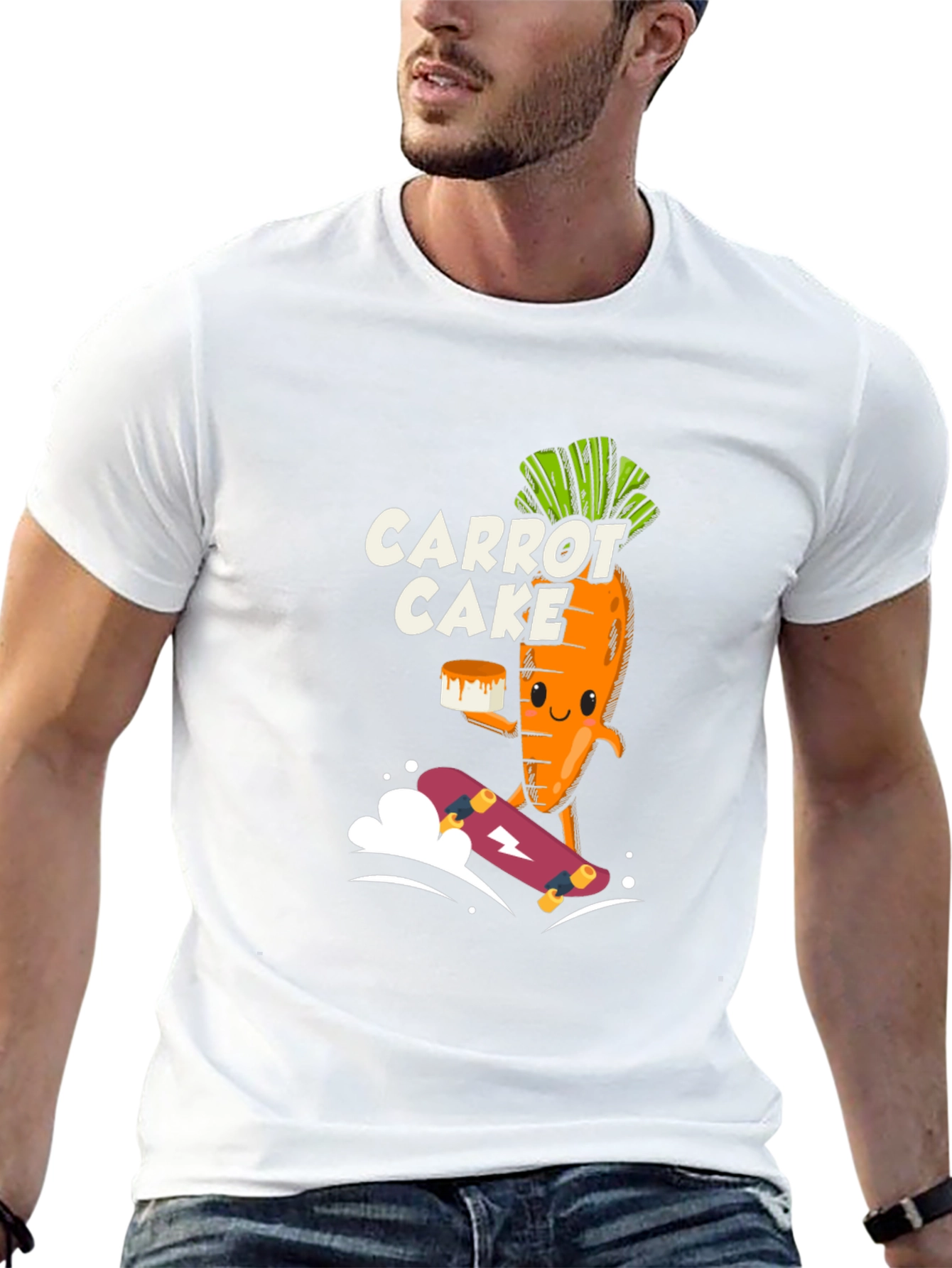 Carrot Cake Skateboarder Black Graphic Tee