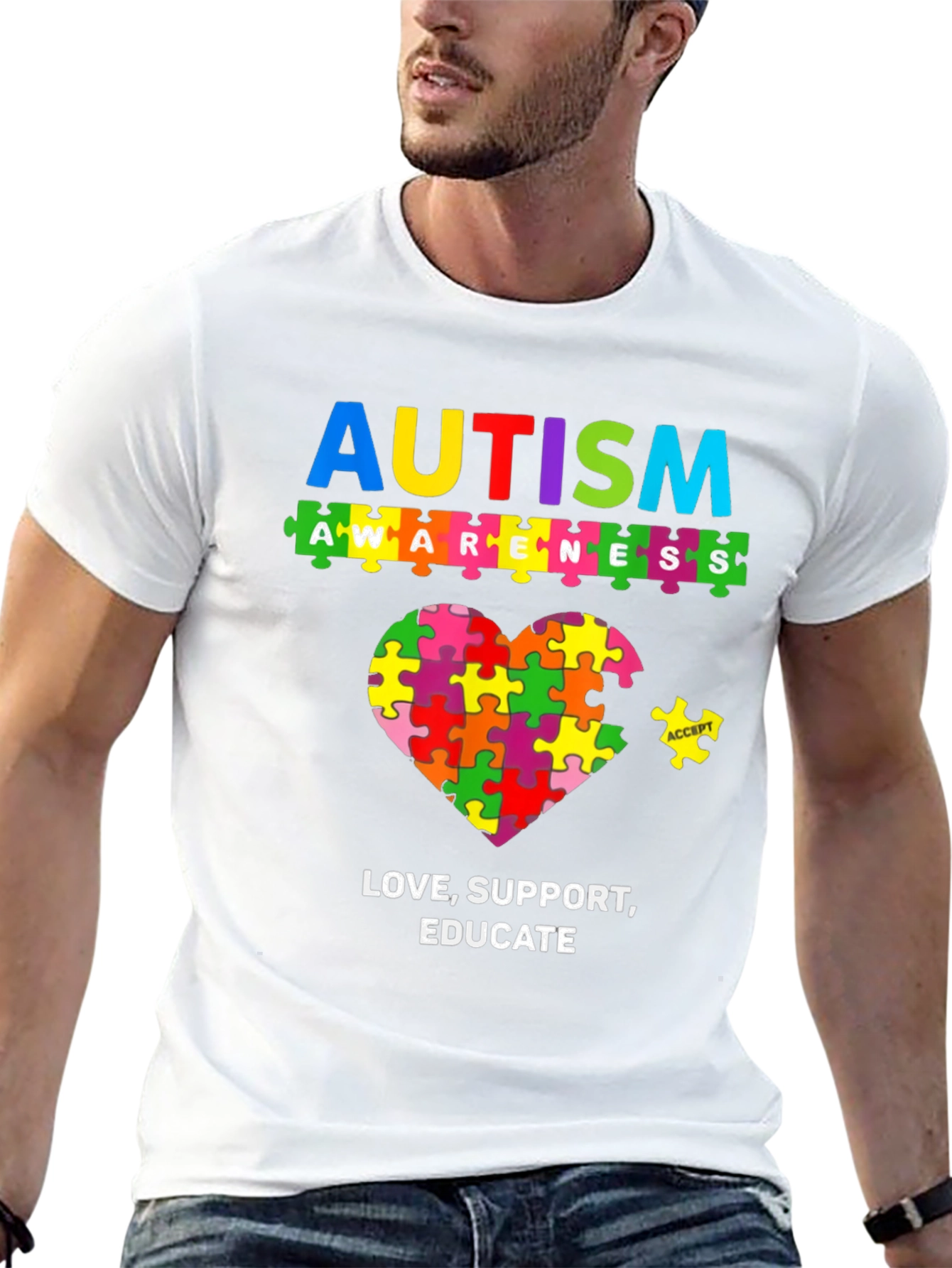 Autism Awareness Puzzle Heart T-Shirt