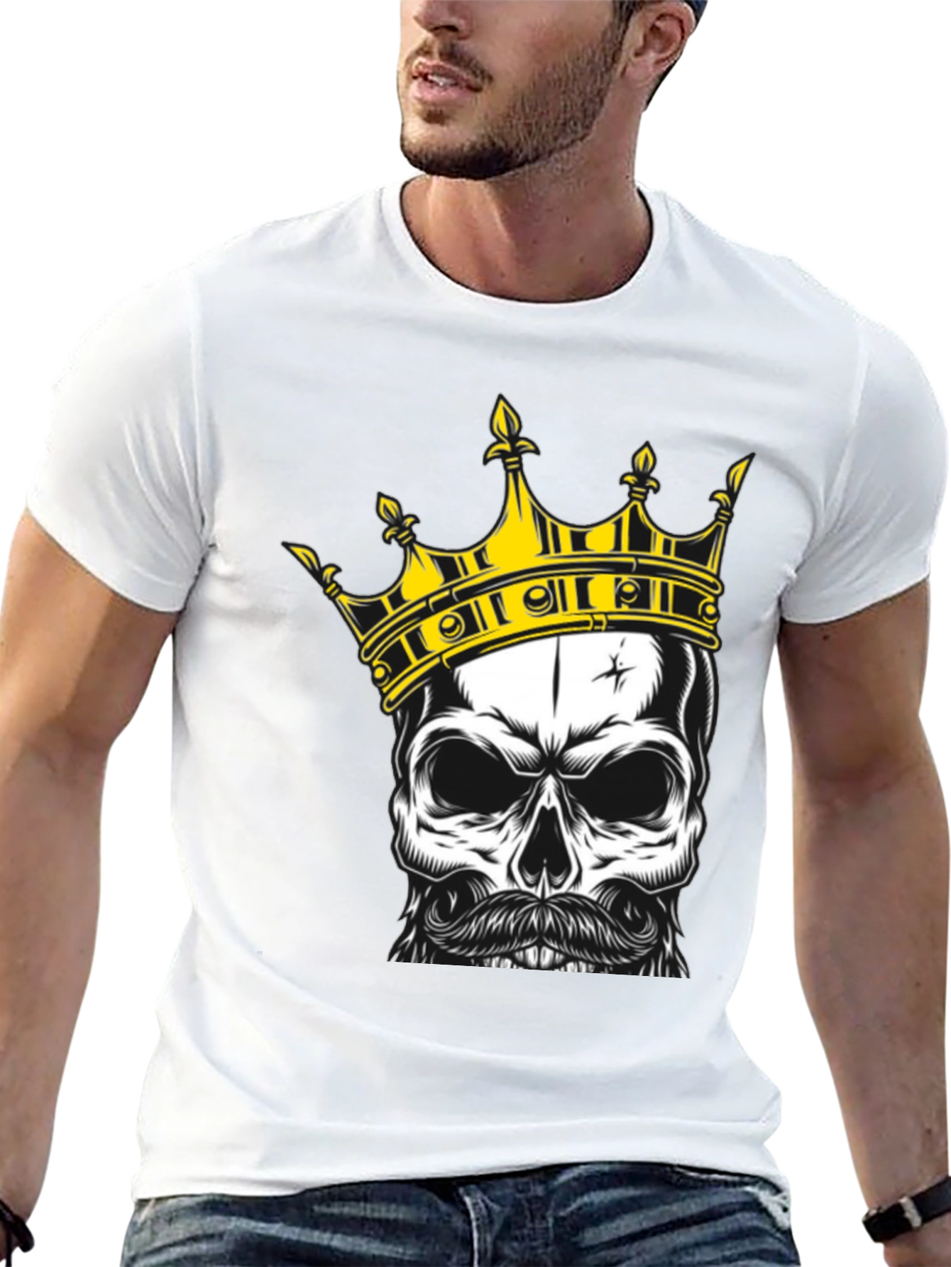 Skull King Graphic Tee - Black Cotton T-Shirt