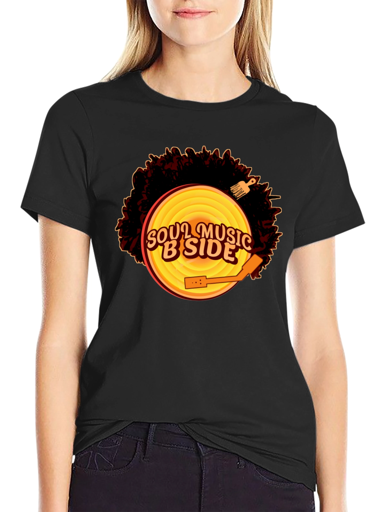 Soul Music B-Side Mens Black Graphic Tee