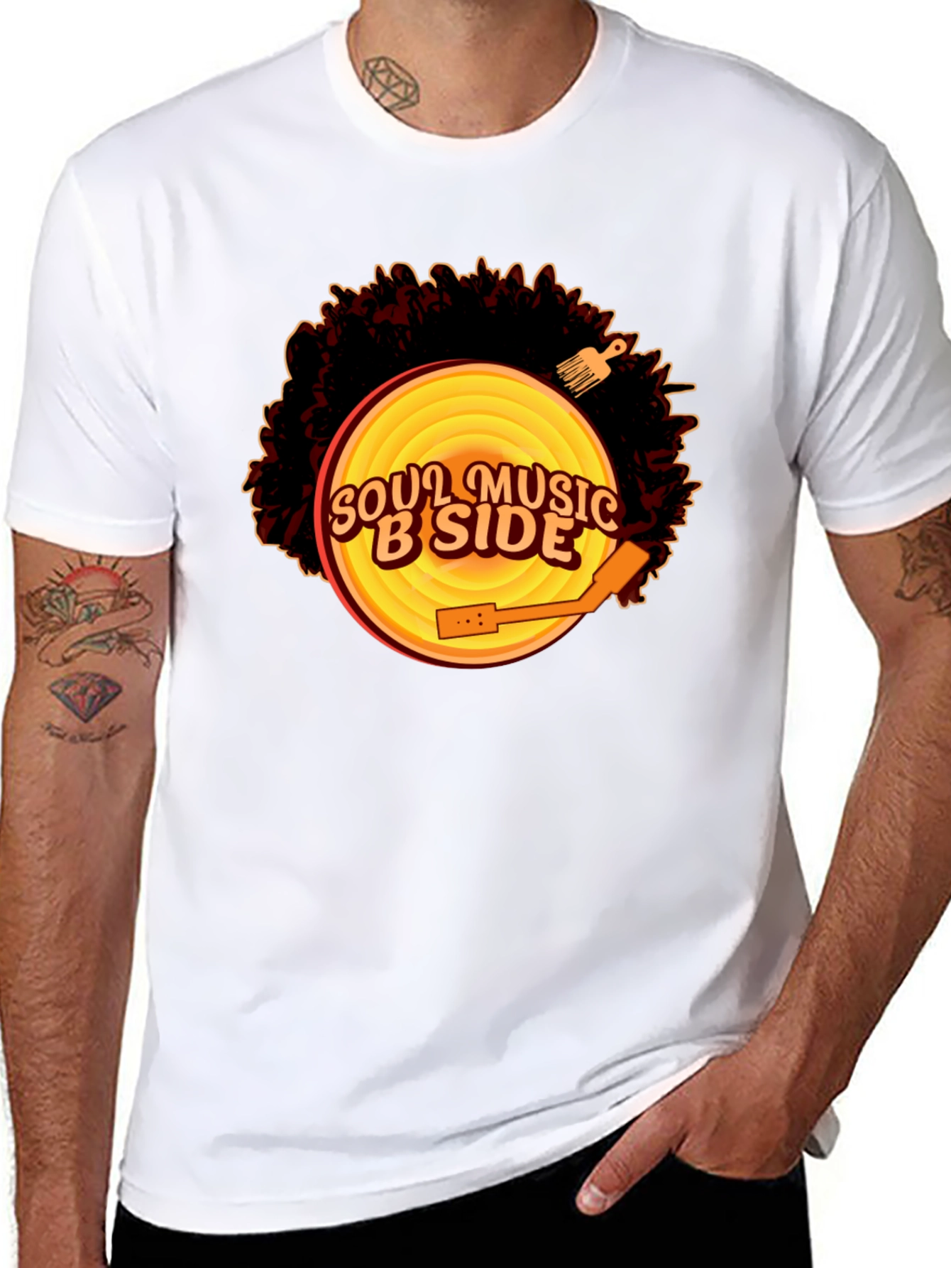 Soul Music B-Side Mens Black Graphic Tee