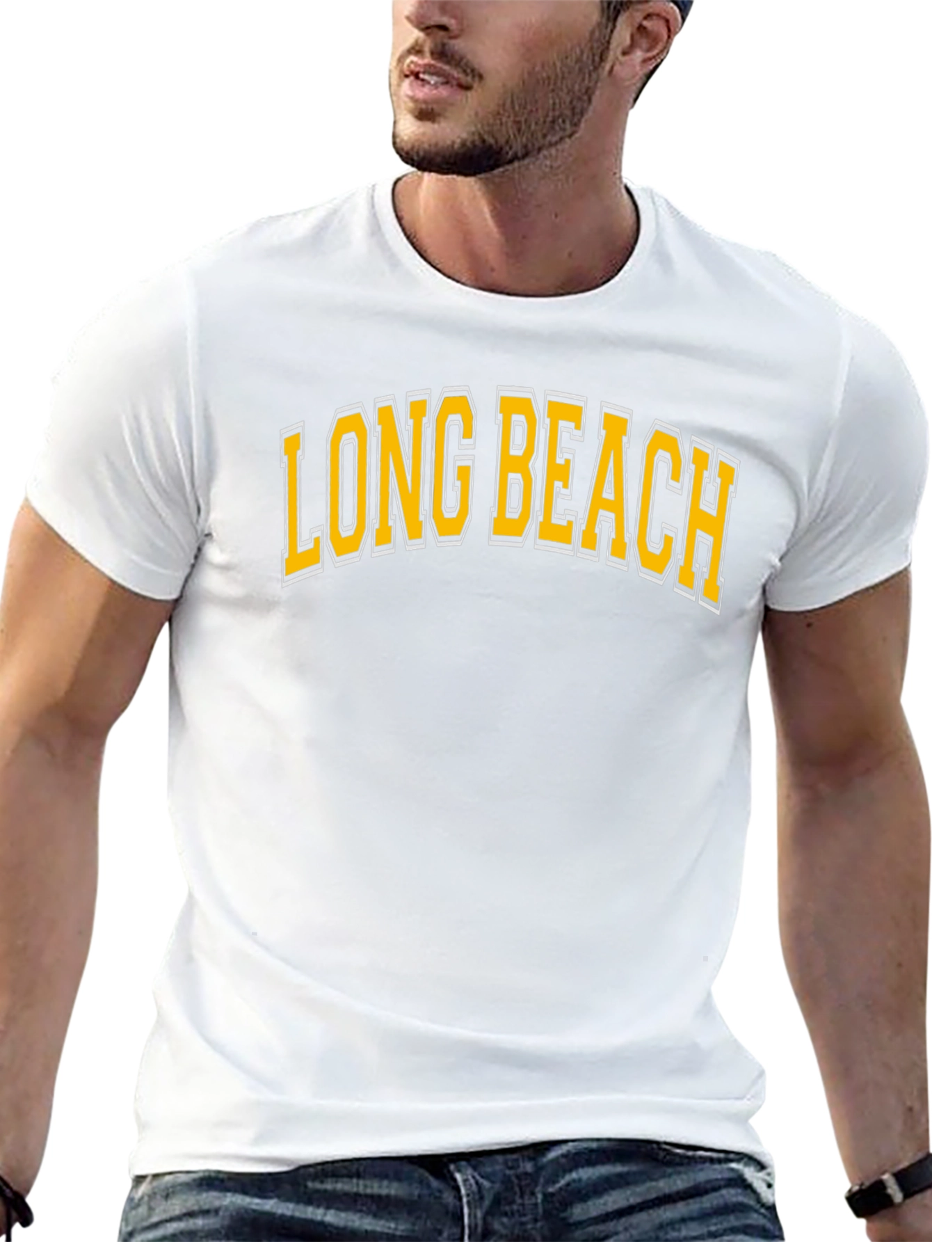 Long Beach Graphic Tee - Classic College Style T-Shirt