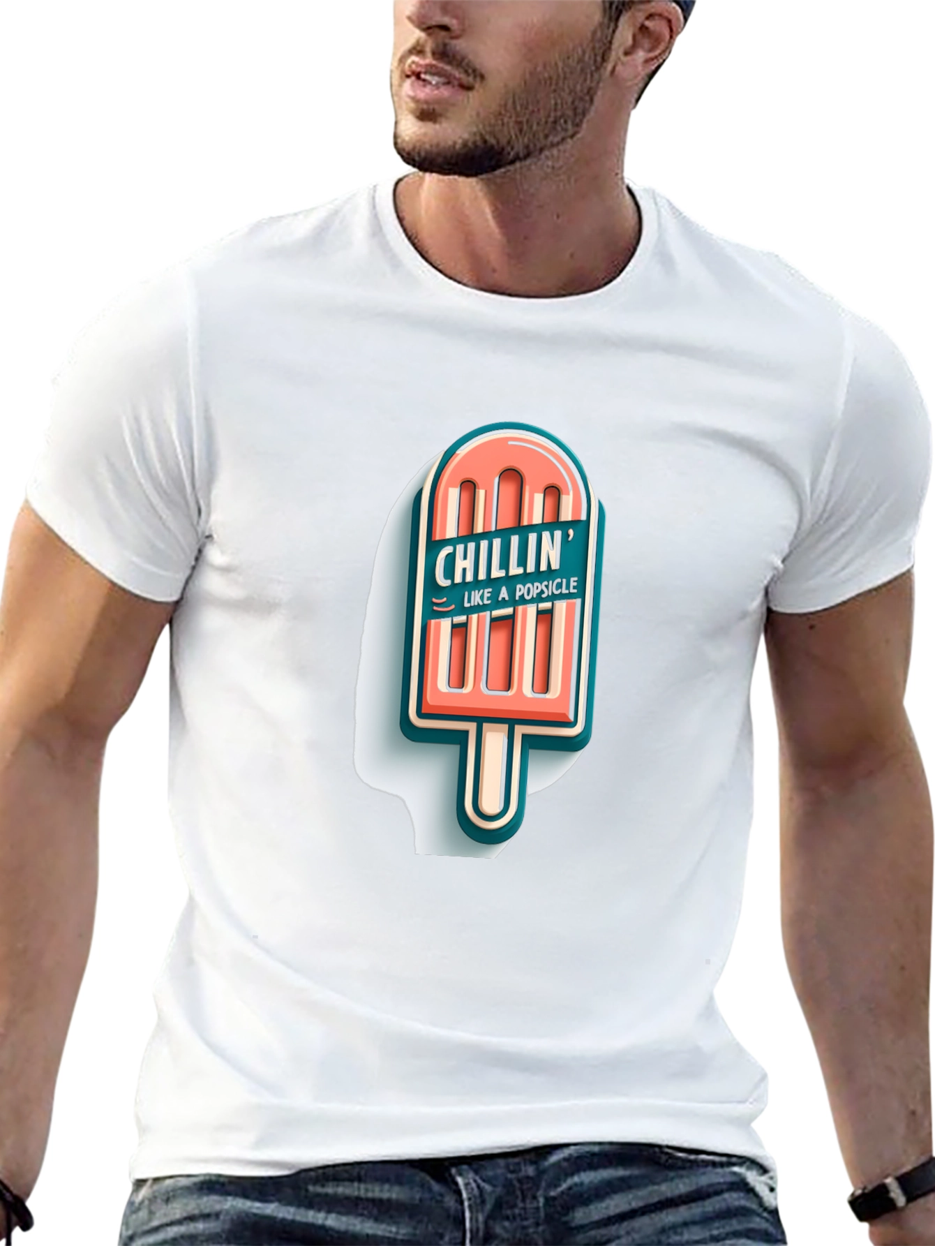 Chillin Like A Popsicle Graphic Tee - Black