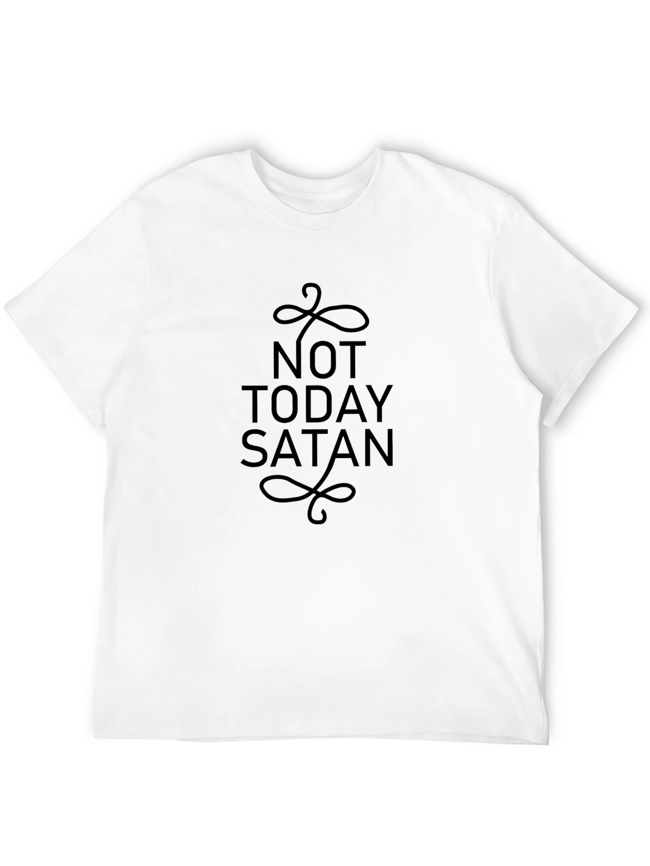 Not Today Satan T-Shirt Black Tee Graphic Print