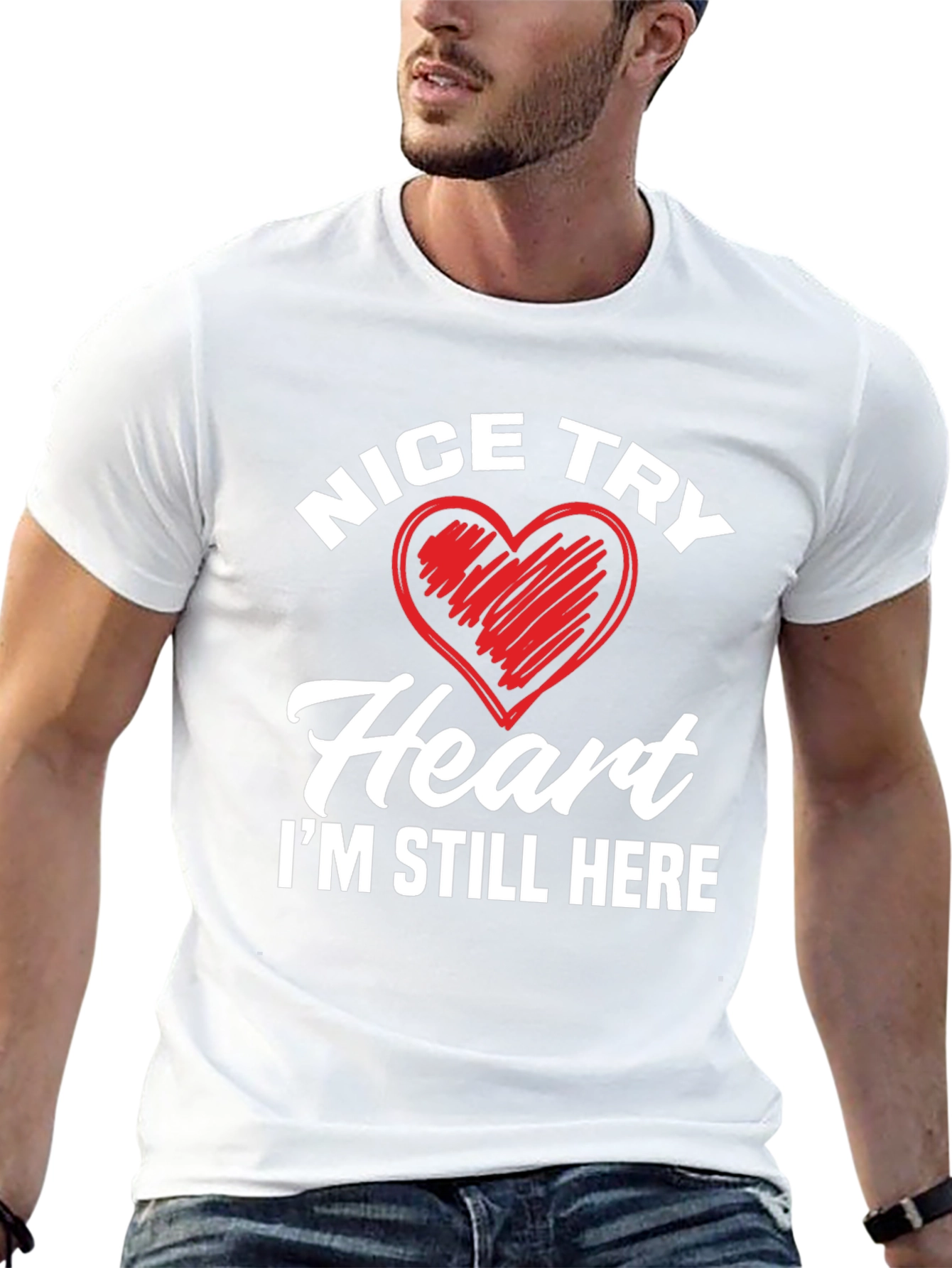 Nice Try Heart Graphic T-Shirt