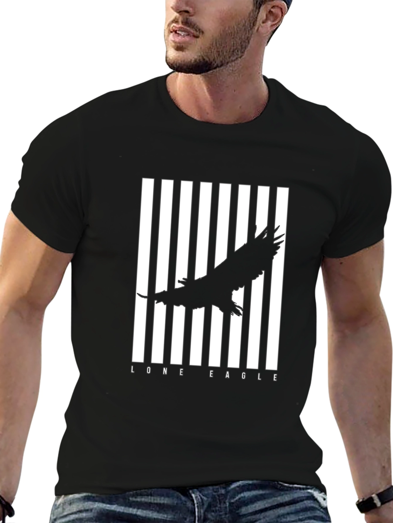 Lone Eagle Graphic Black T-Shirt