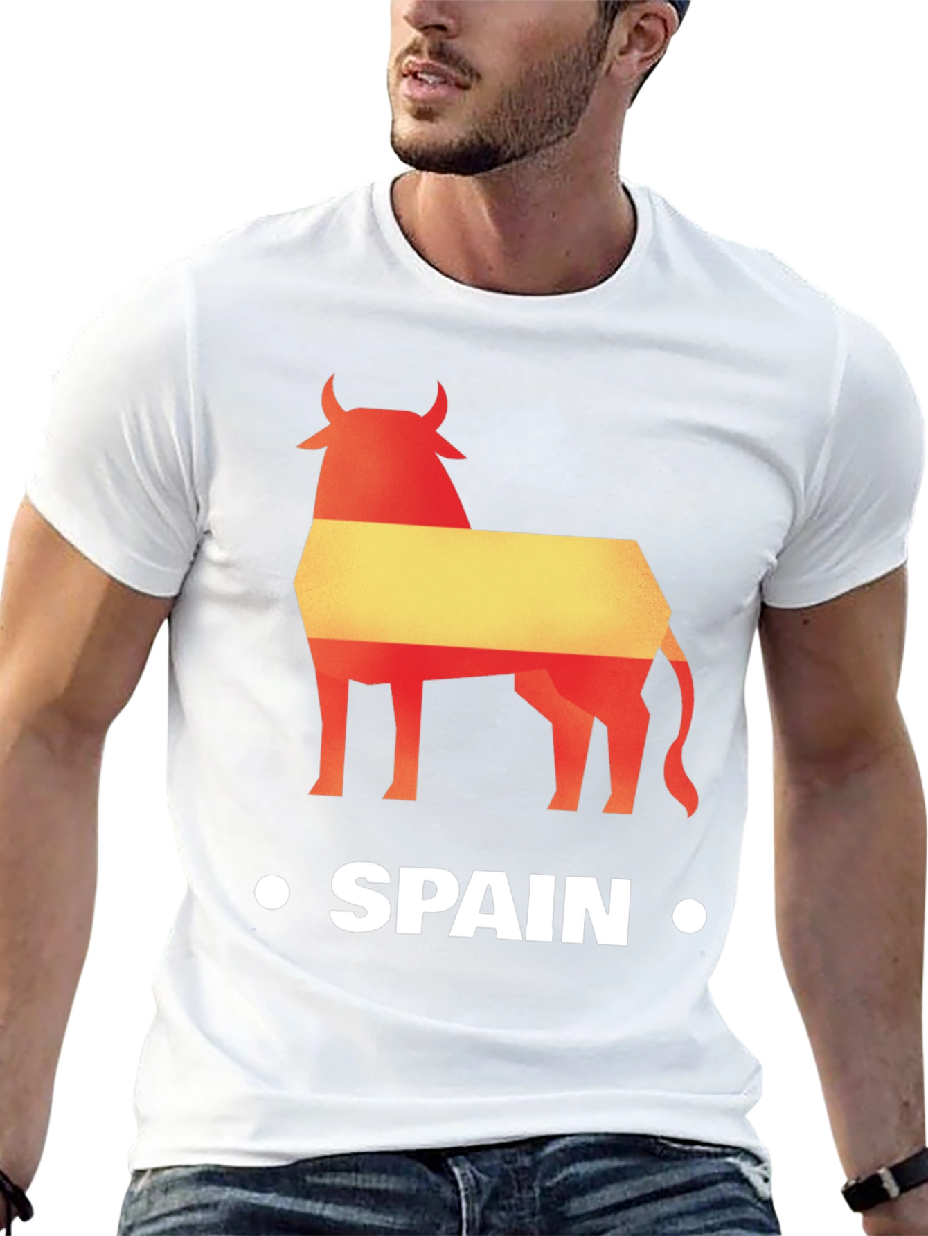 Spain Bull Graphic Tee - Black Cotton T-Shirt