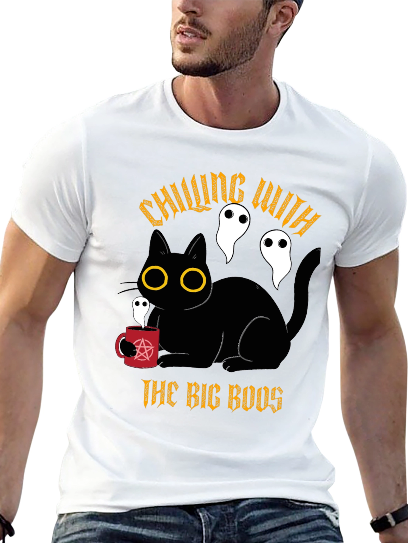 Chilling With The Big Boos Black Cat T-Shirt