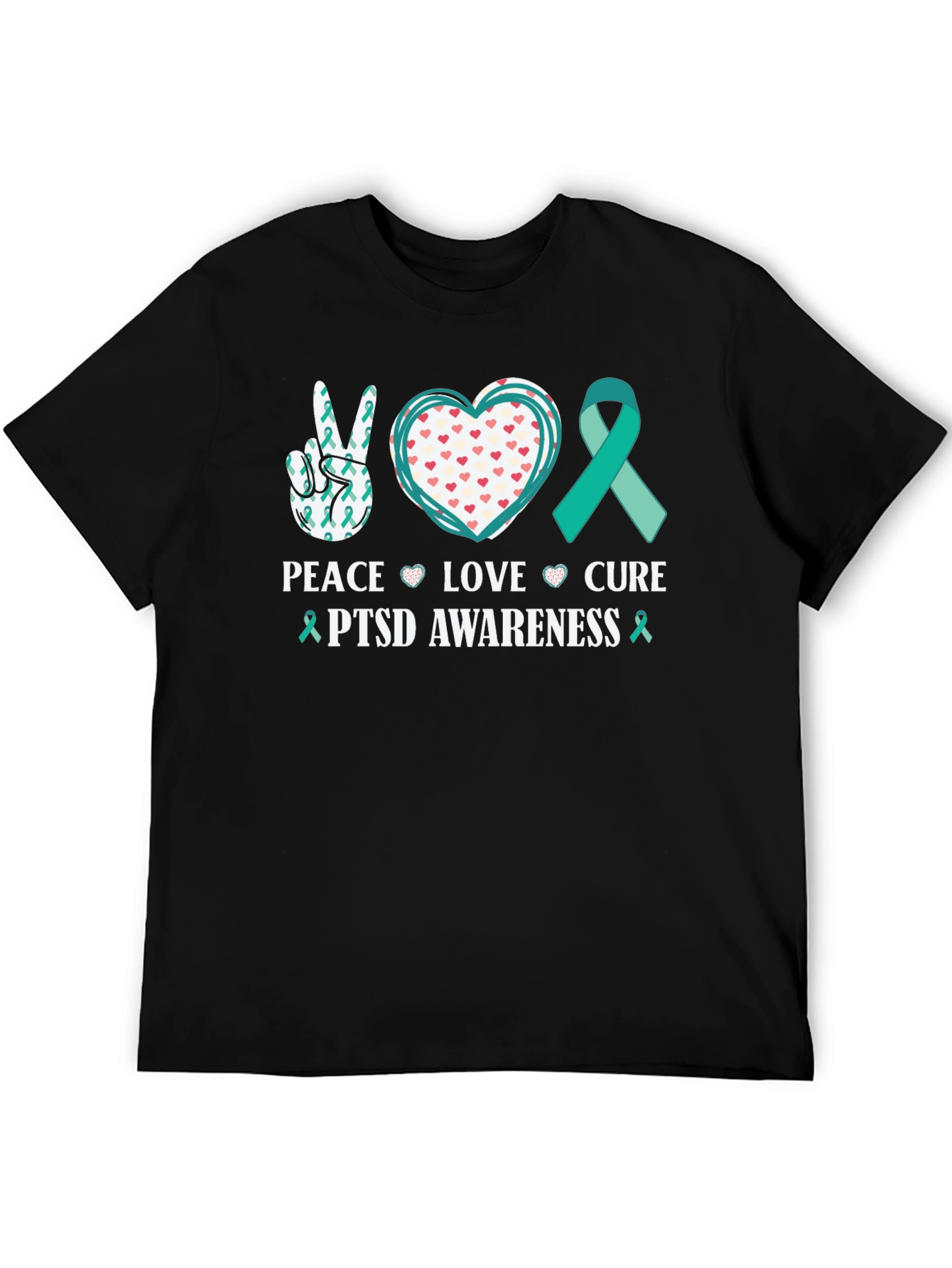 PTSD Awareness Peace Love Cure T-Shirt