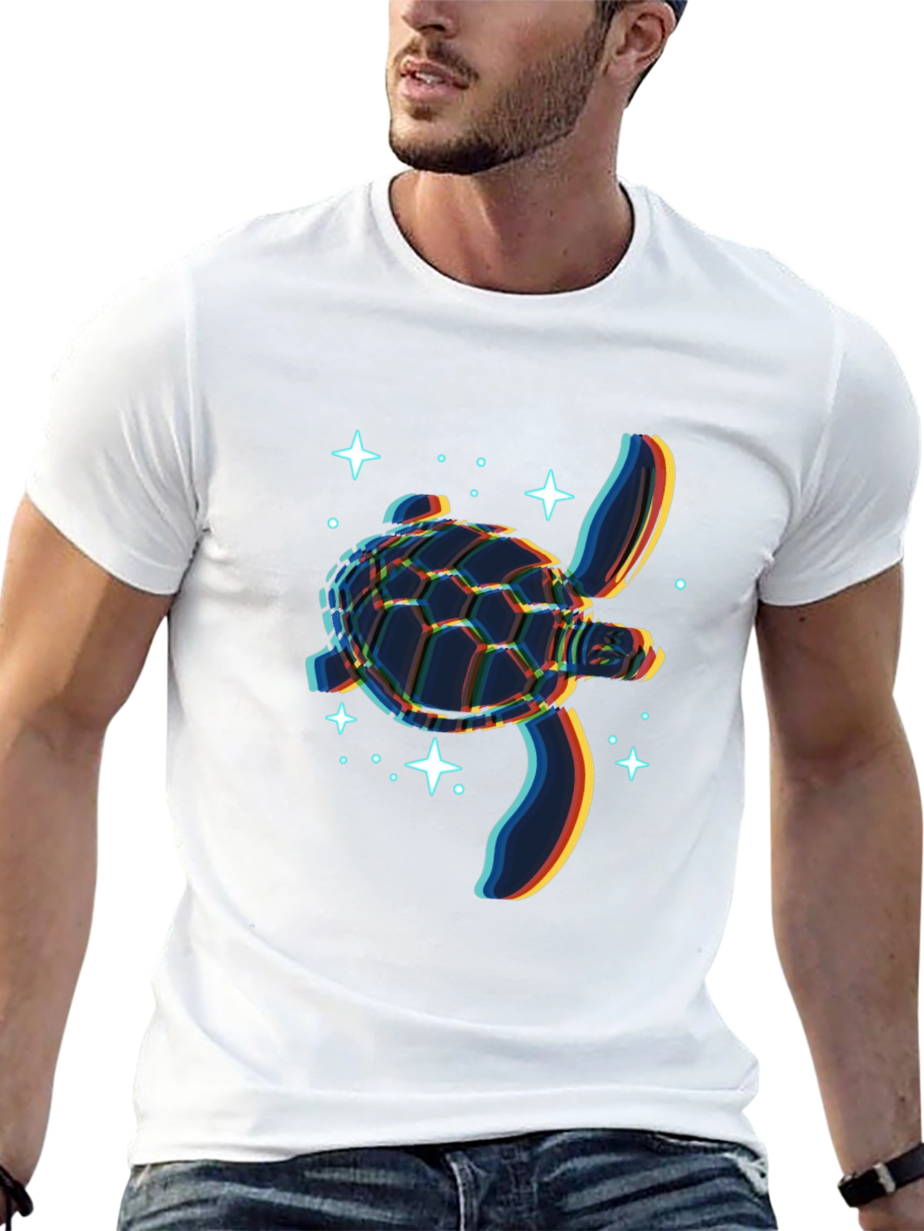 Glitch Turtle Black T-Shirt