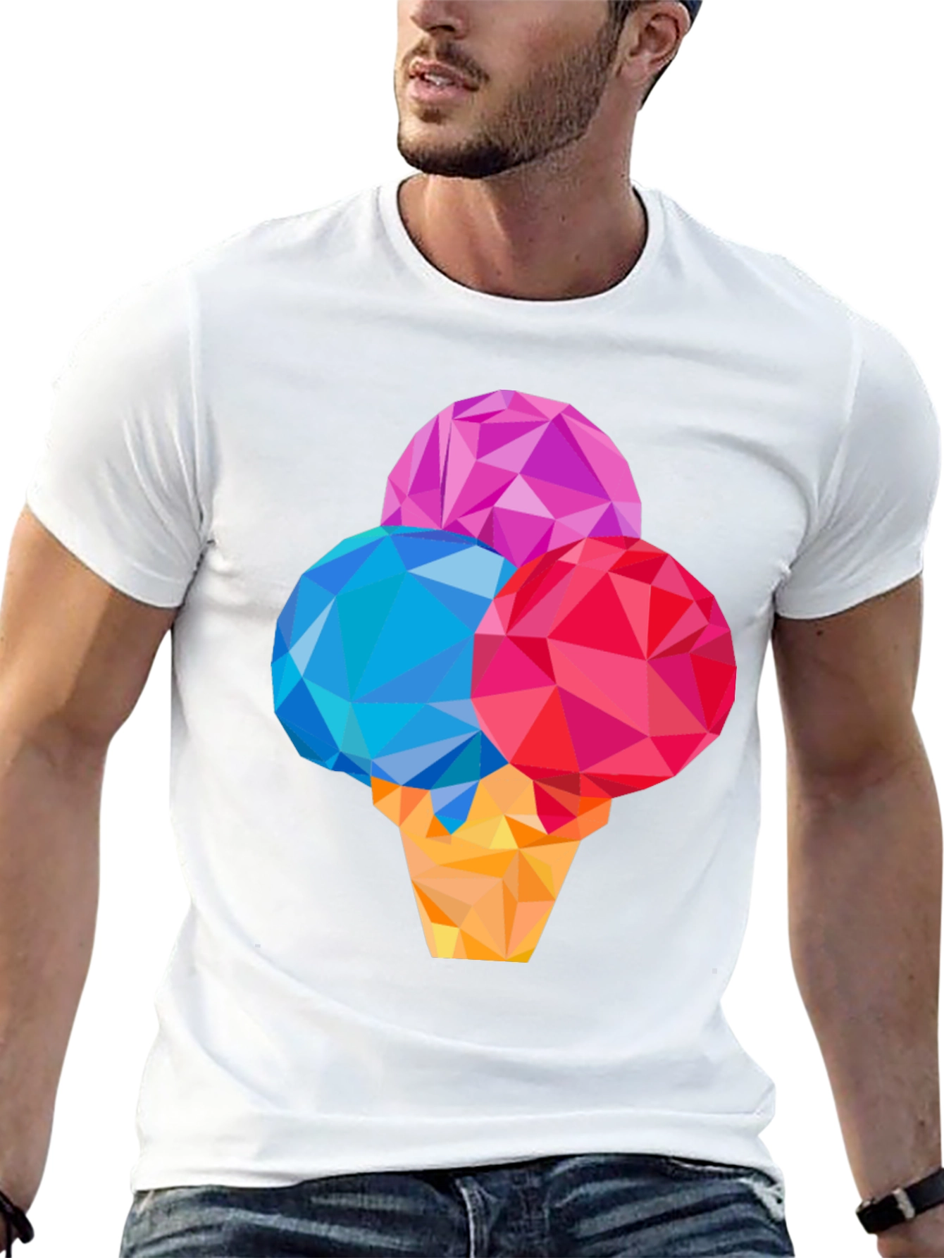 Geometric Ice Cream Graphic T-Shirt