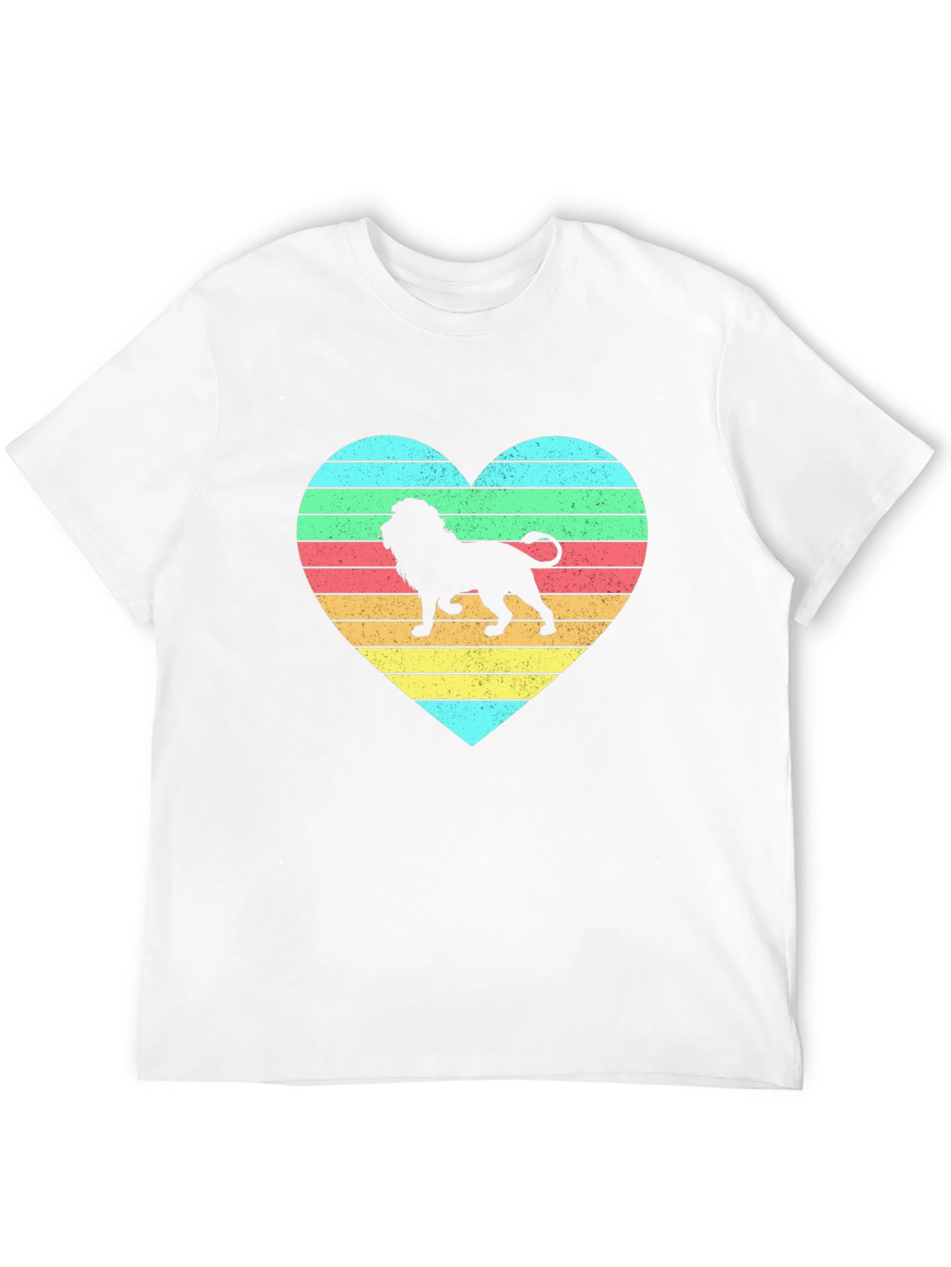 Lion Heart Striped Graphic Tee