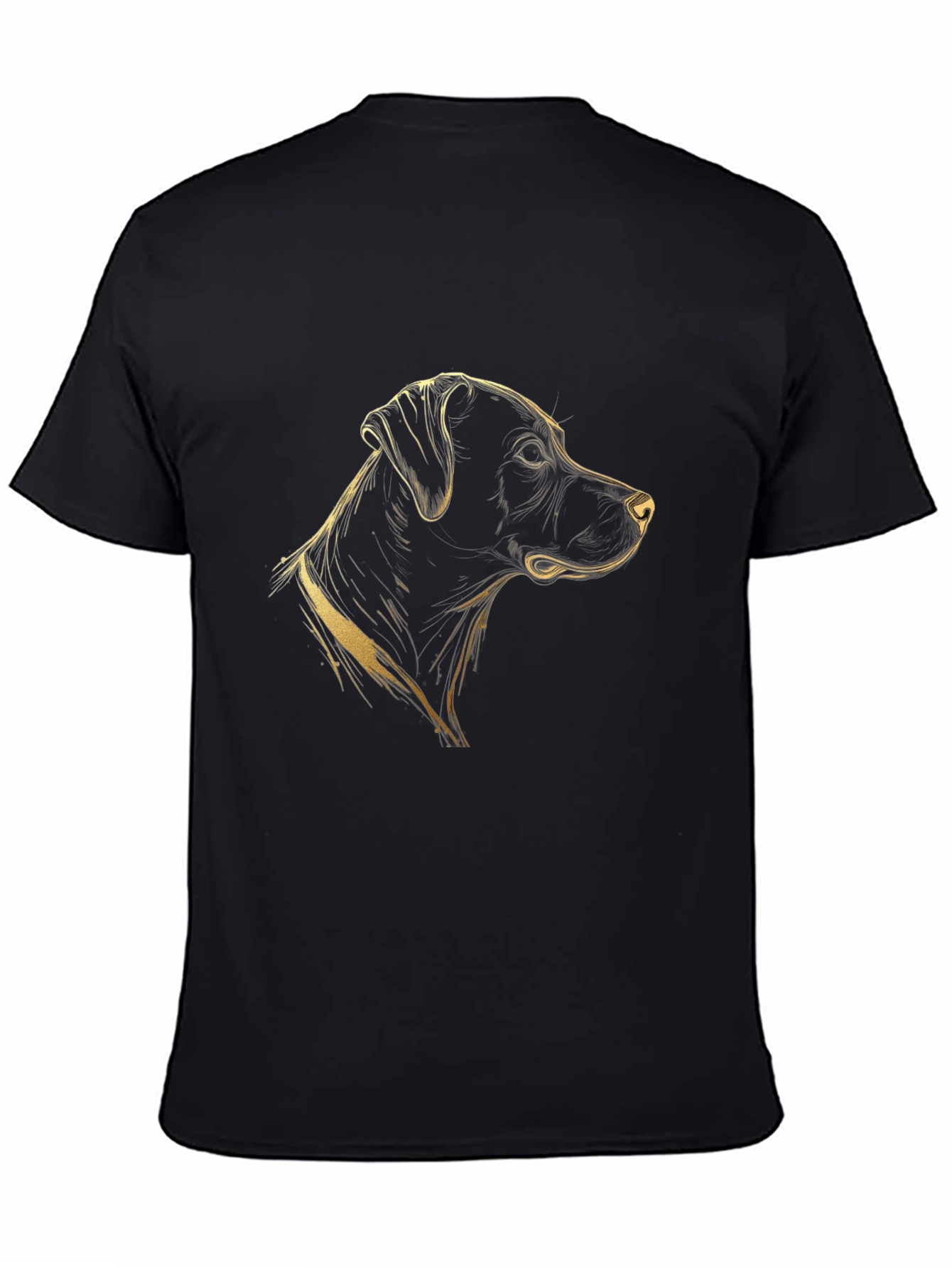 Dog Graphic Tee - Mens Black Cotton T-Shirt