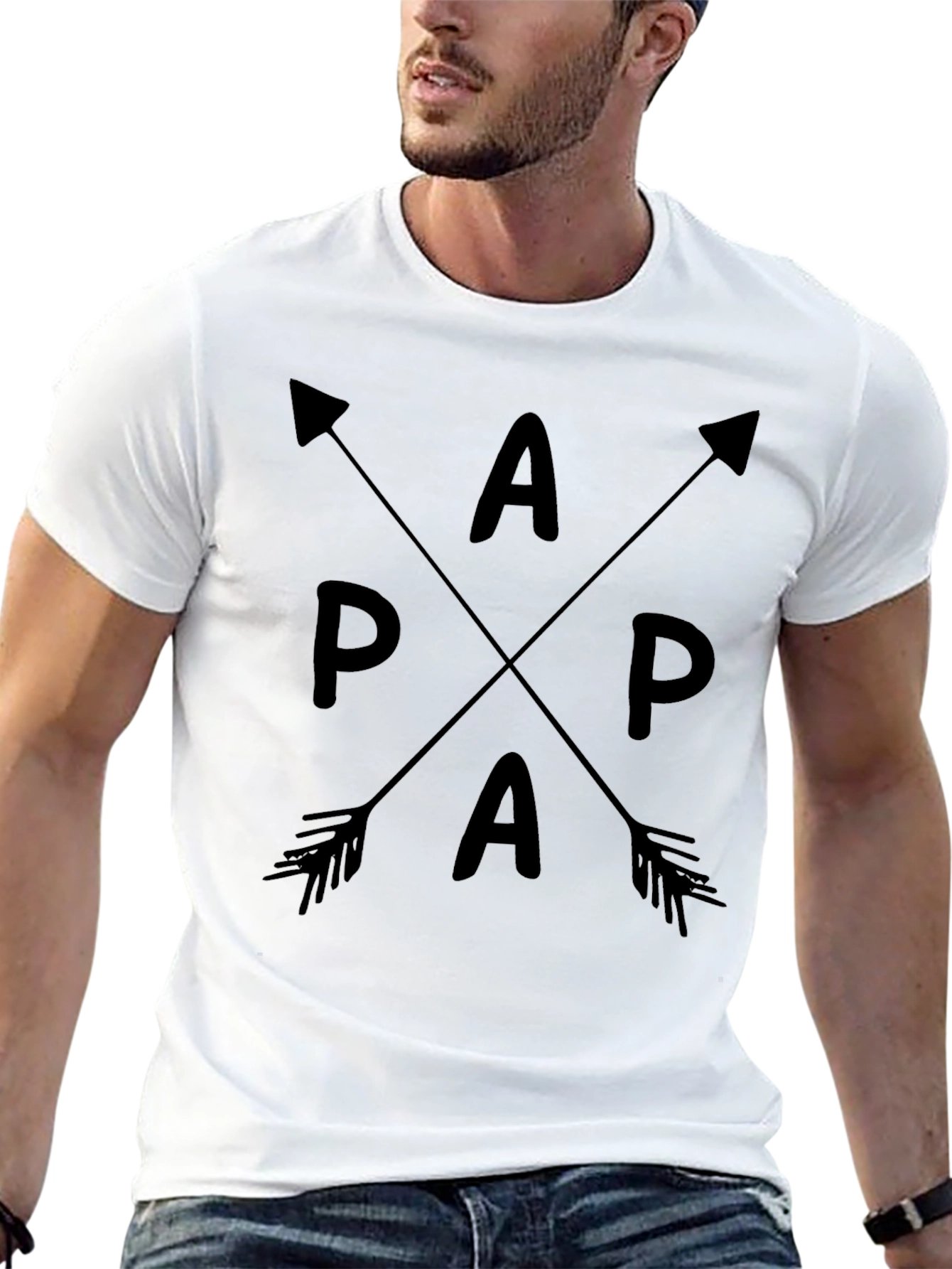 Papa Arrow Graphic Tee - Stylish Dad Shirt
