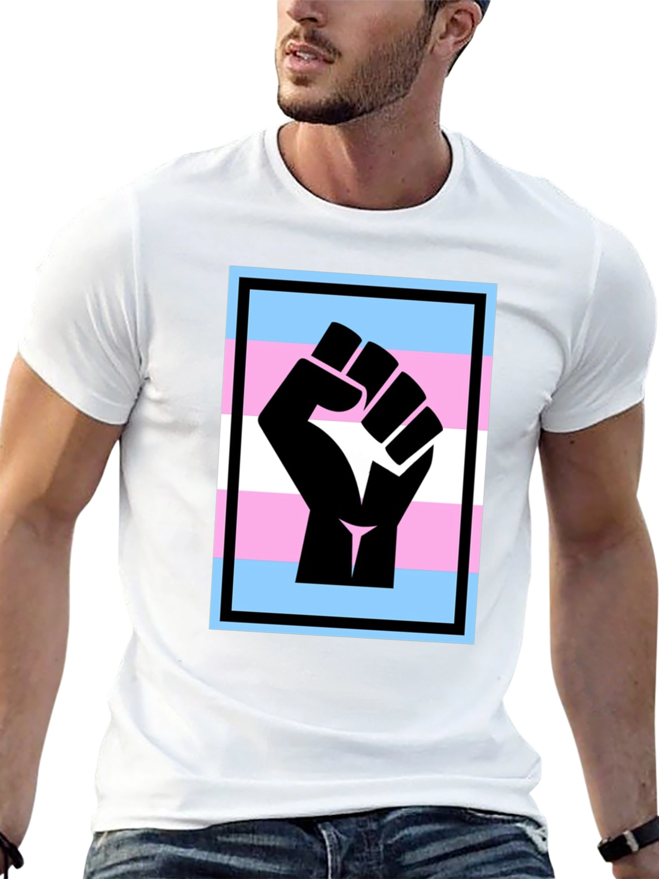 Transgender Pride Fist T-Shirt - Black