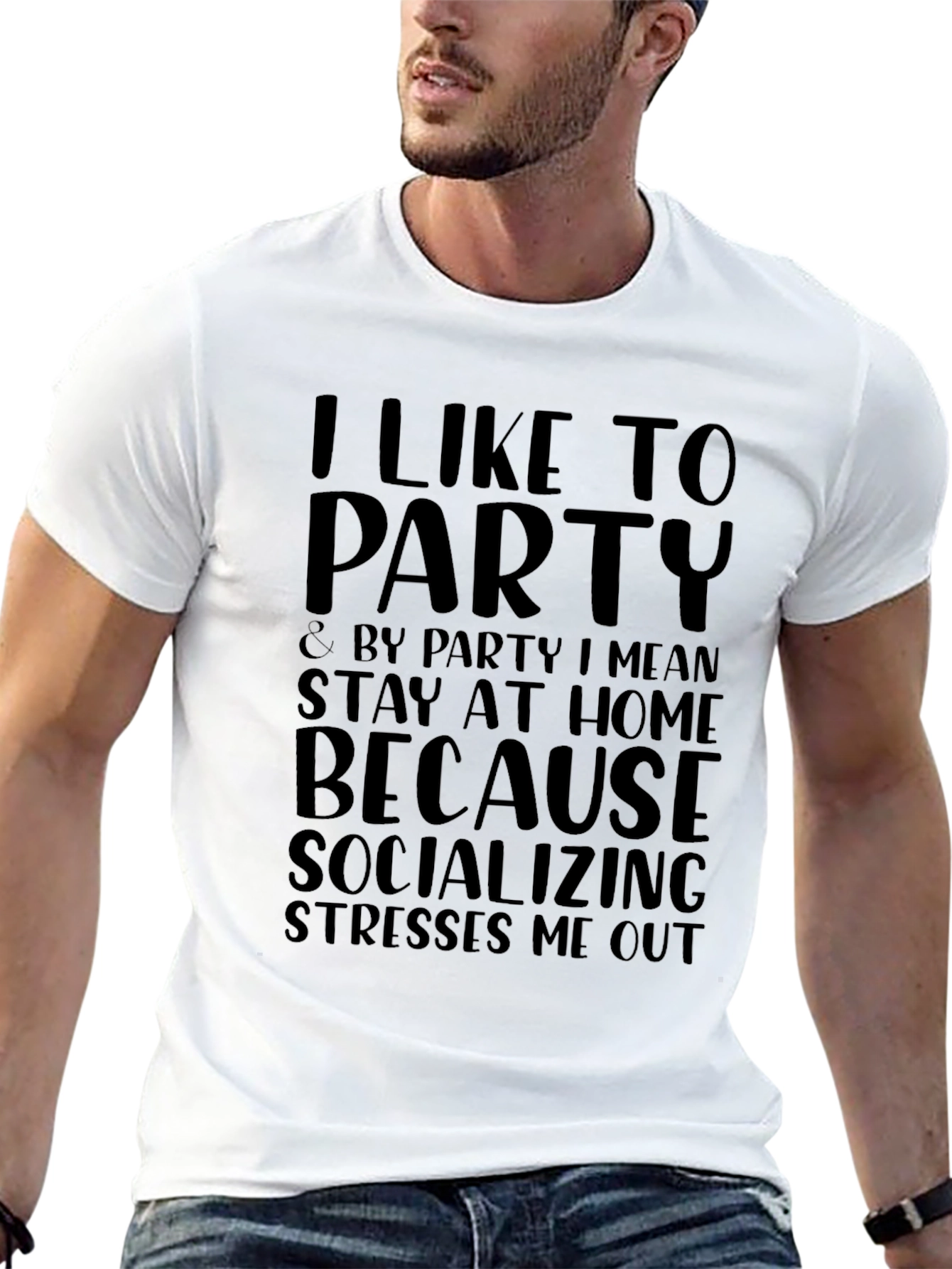 Introvert Party T-Shirt - Socializing Stresses Me Out