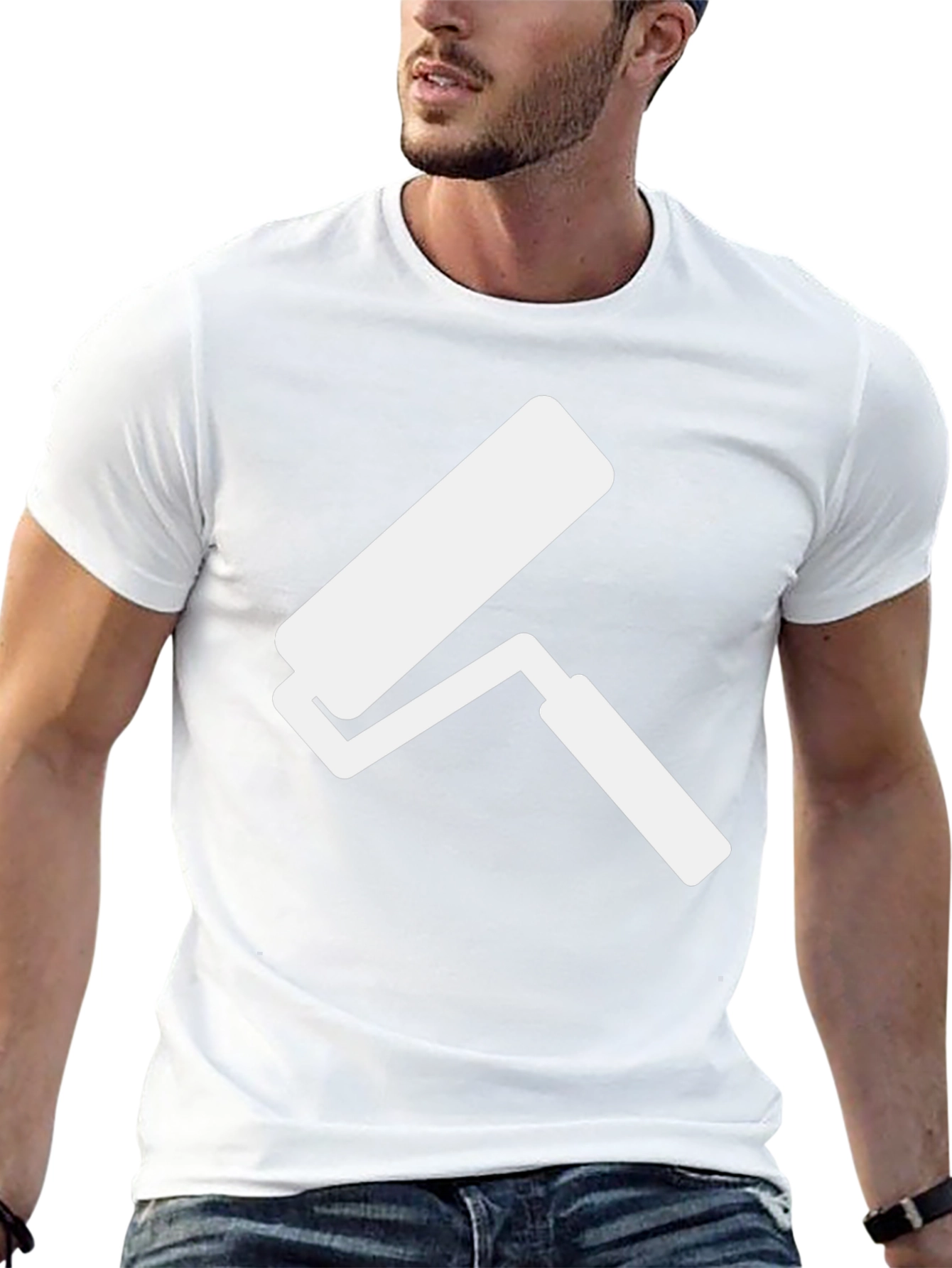 Paint Roller Graphic T-Shirt - Black Cotton Tee