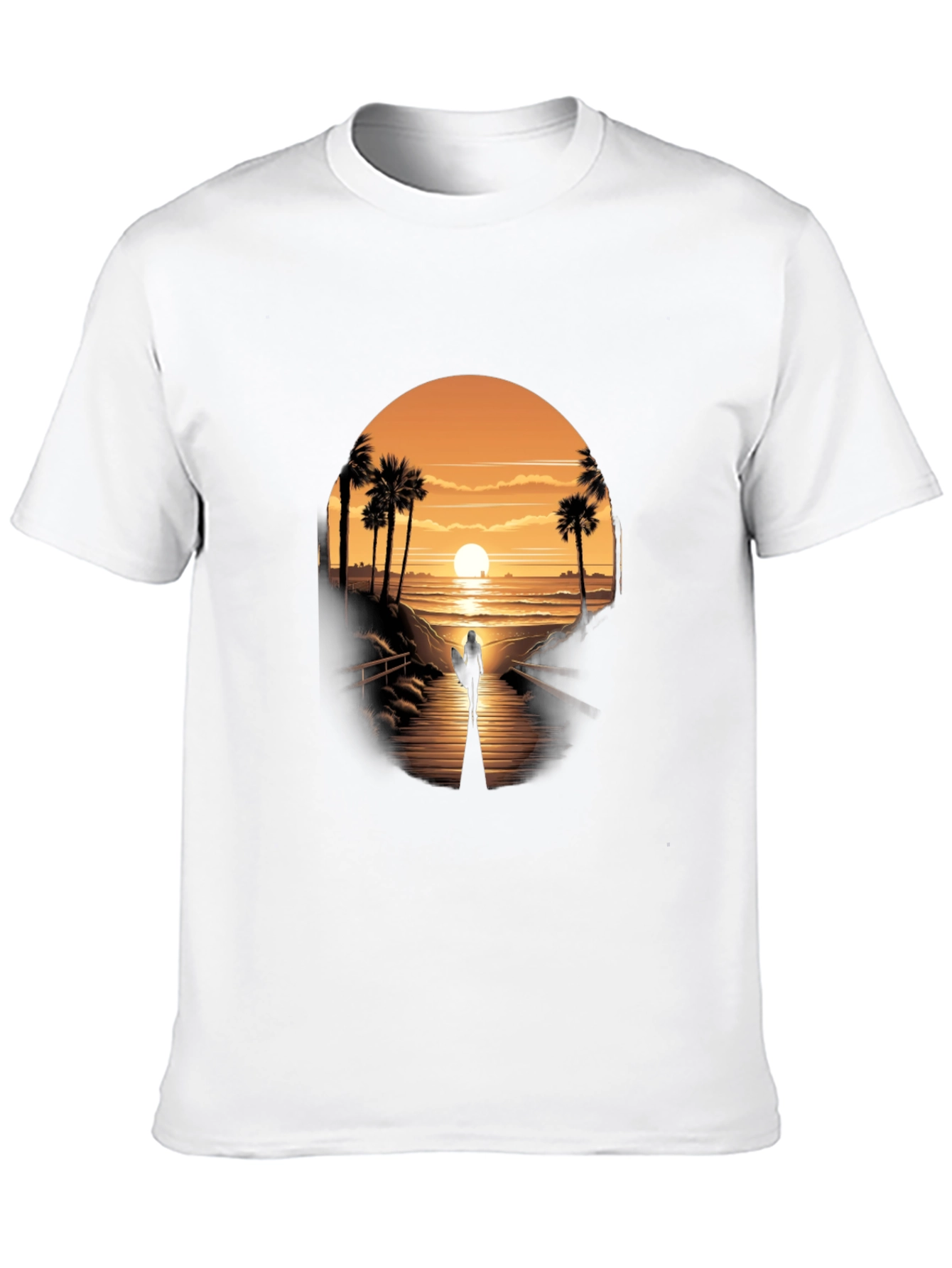 Sunset Surfer Graphic Tee - Black