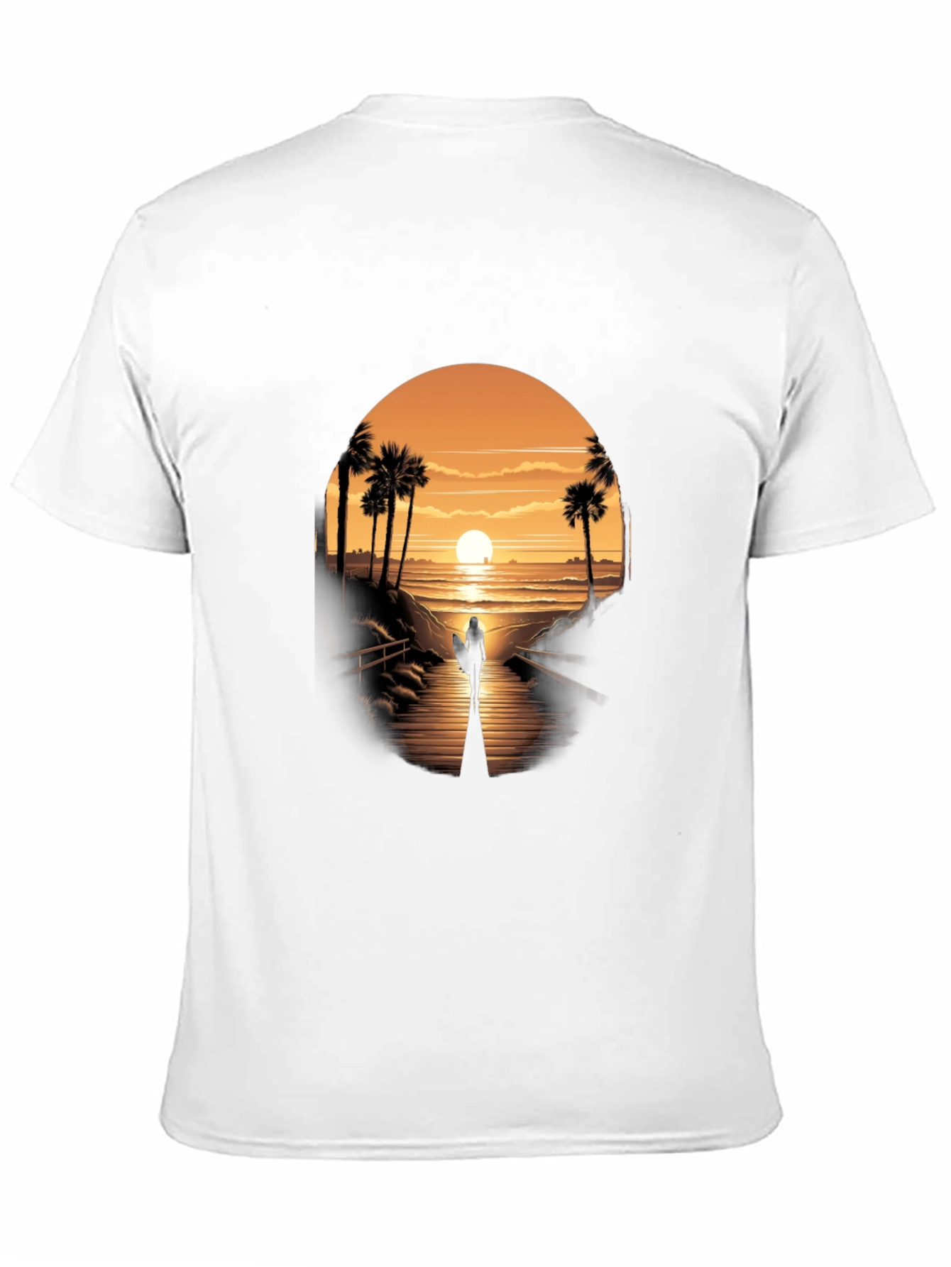 Sunset Surfer Graphic Tee - Black