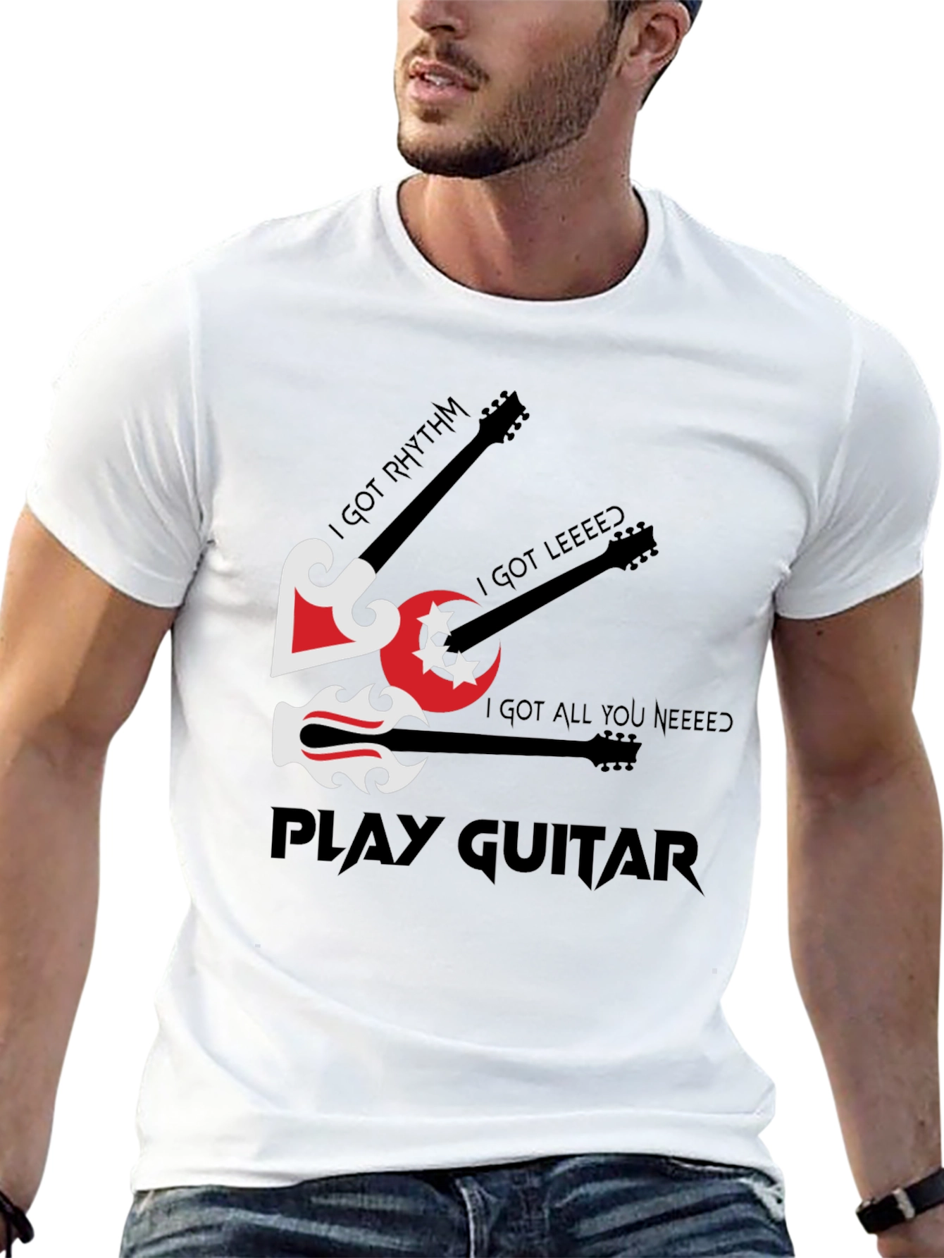 Play Guitar Graphic T-Shirt - Music Lover Tee